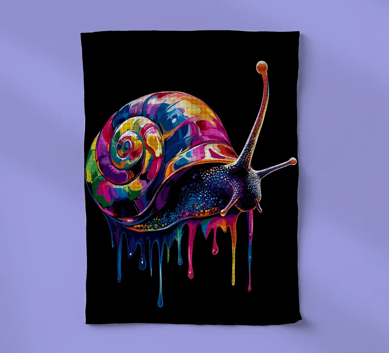 Lumaca colorata con spirale gocciolante canovaccio da cucina da pixelbull - medieval art and more