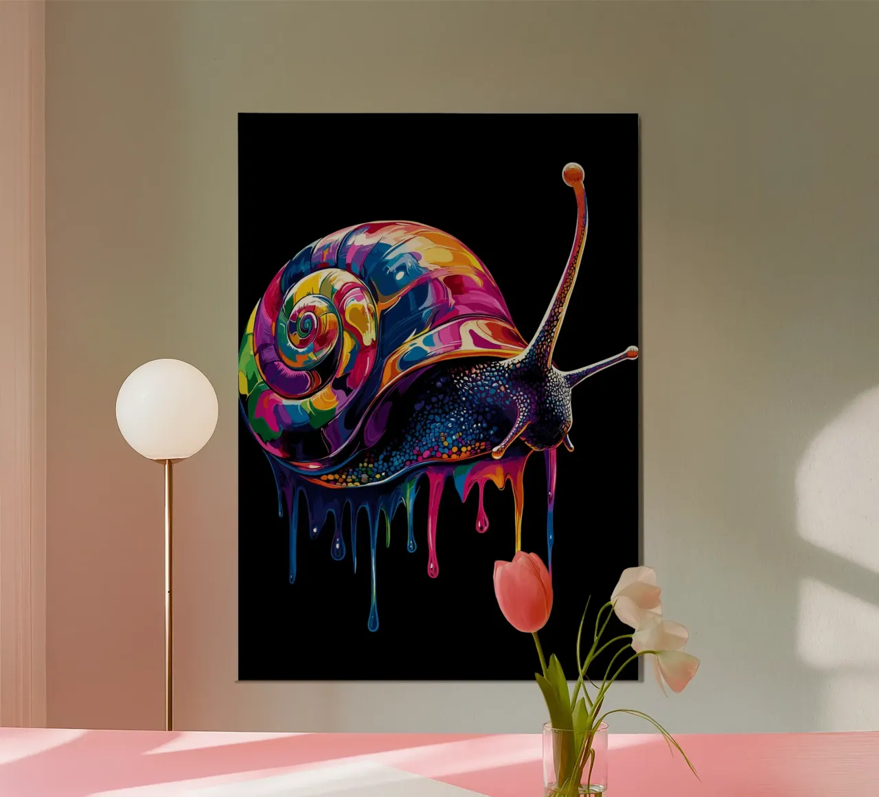 Lumaca colorata con spirale gocciolante poster da pixelbull - medieval art and more