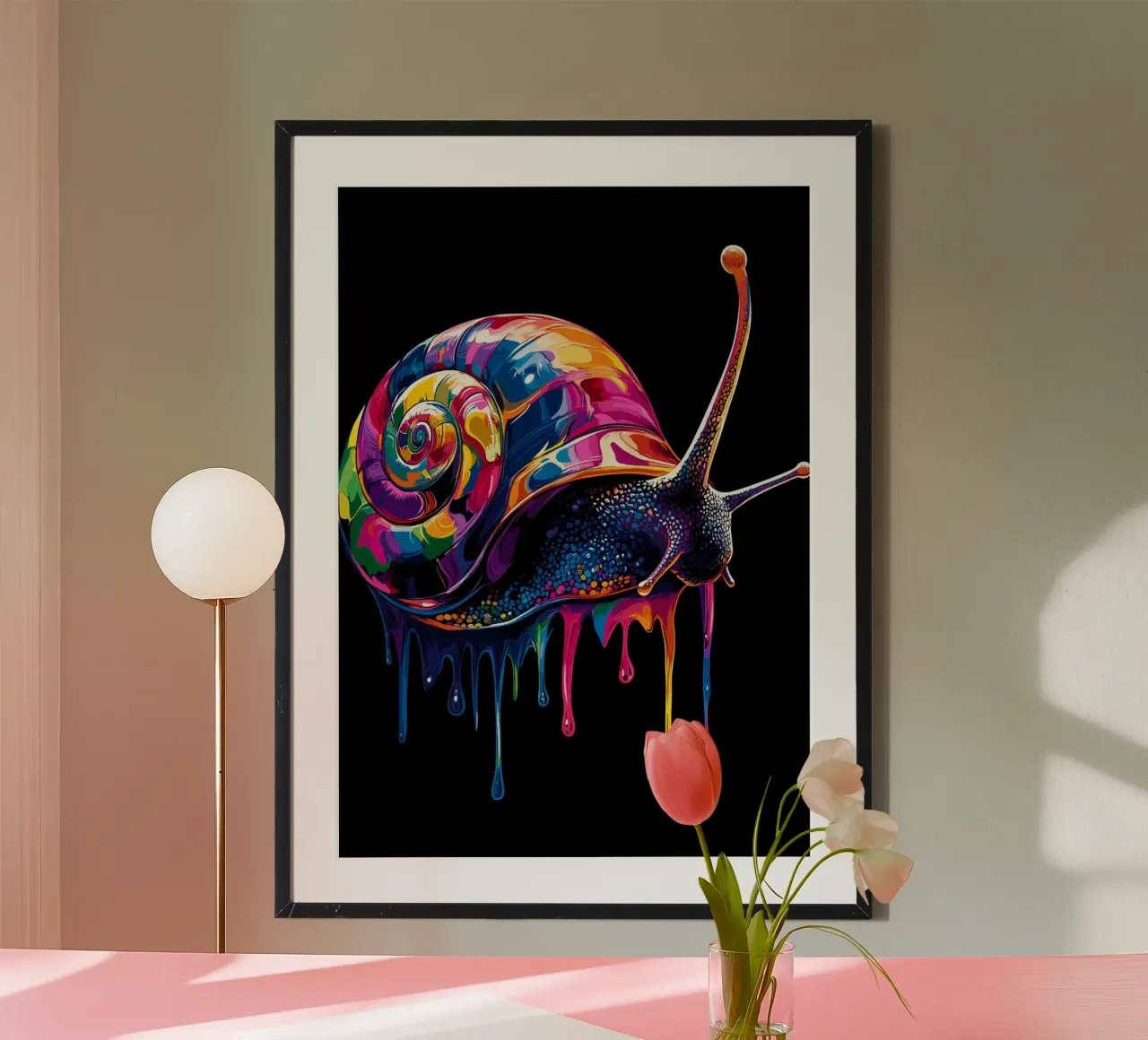 Lumaca colorata con spirale gocciolante poster da pixelbull - medieval art and more