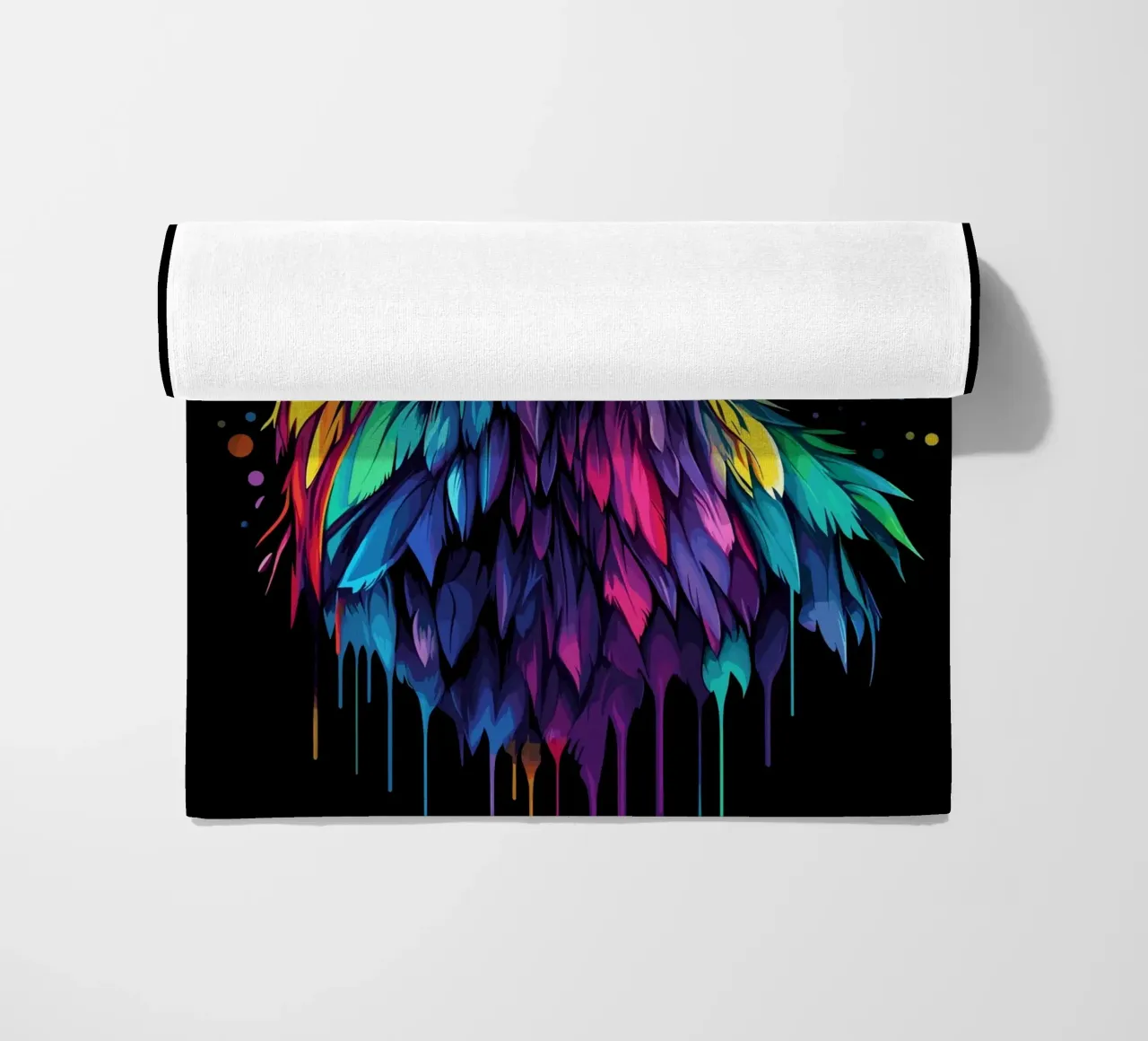 Un gallo maestoso con un'esplosione di colori telo mare da pixelbull - medieval art and more