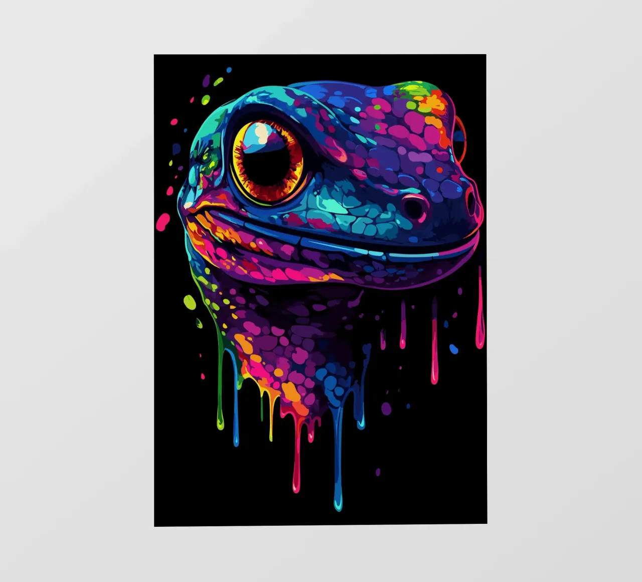 Geco variopinto con colori sgocciolanti pellicola backlit da pixelbull - medieval art and more