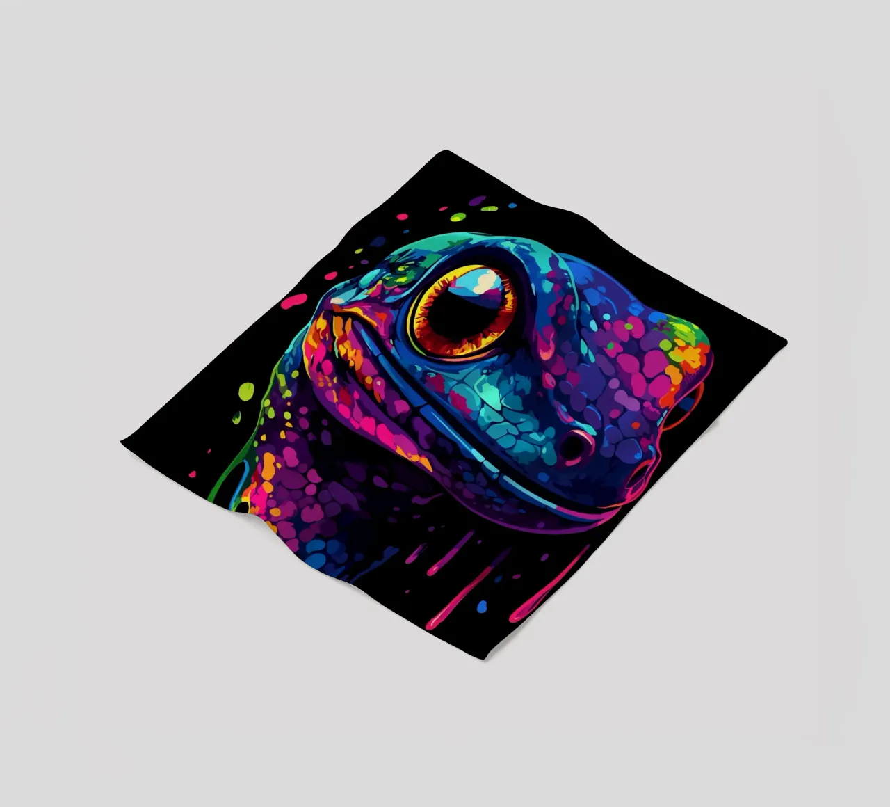 Geco variopinto con colori sgocciolanti coperta in pile da pixelbull - medieval art and more