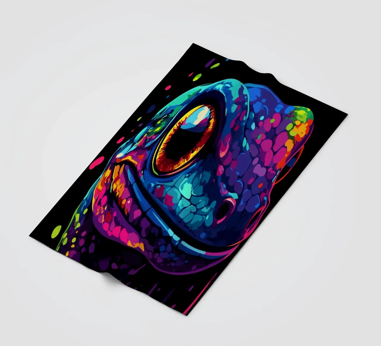 Geco variopinto con colori sgocciolanti coperta in pile da pixelbull - medieval art and more