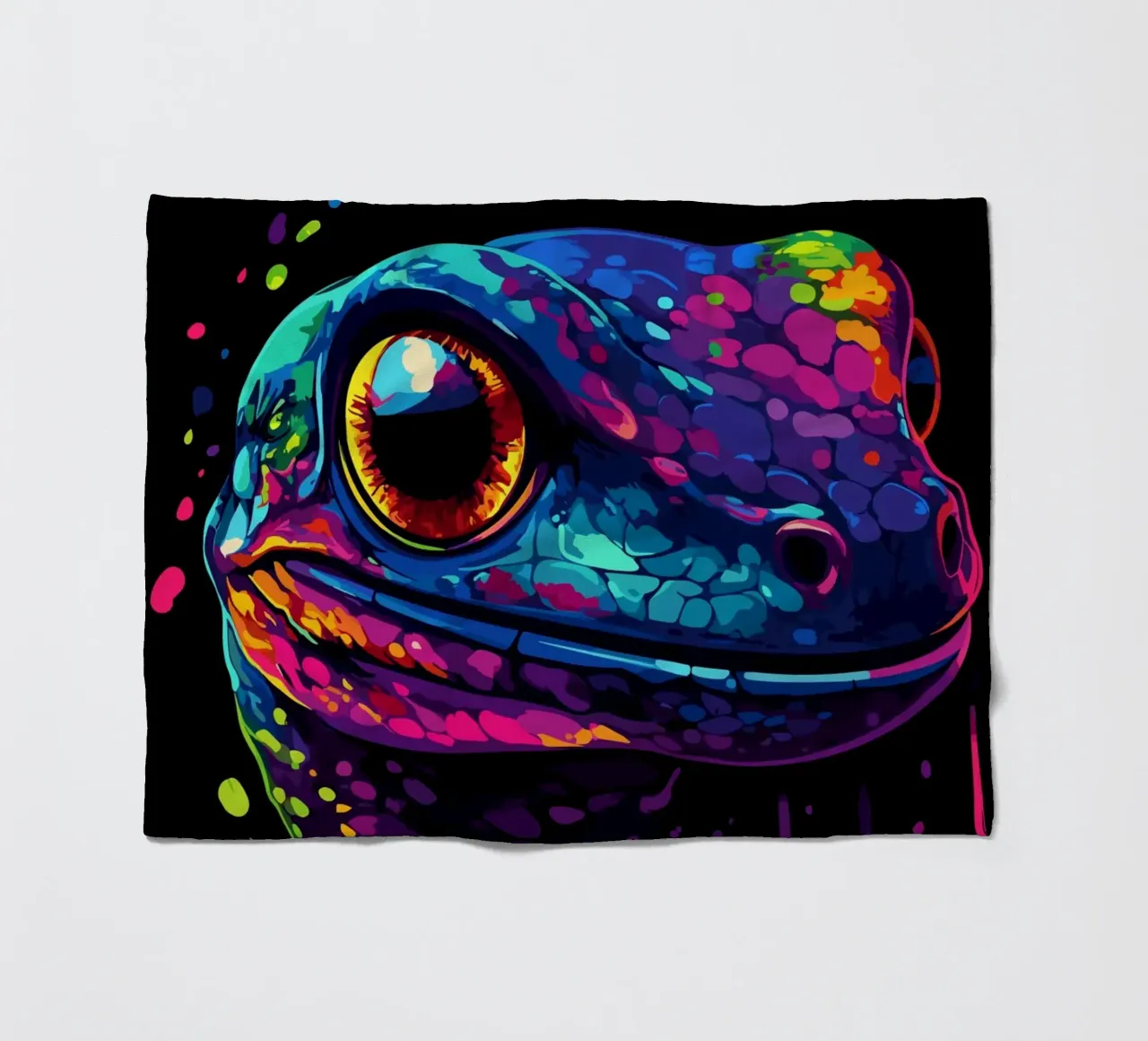 Geco variopinto con colori sgocciolanti coperta in pile da pixelbull - medieval art and more