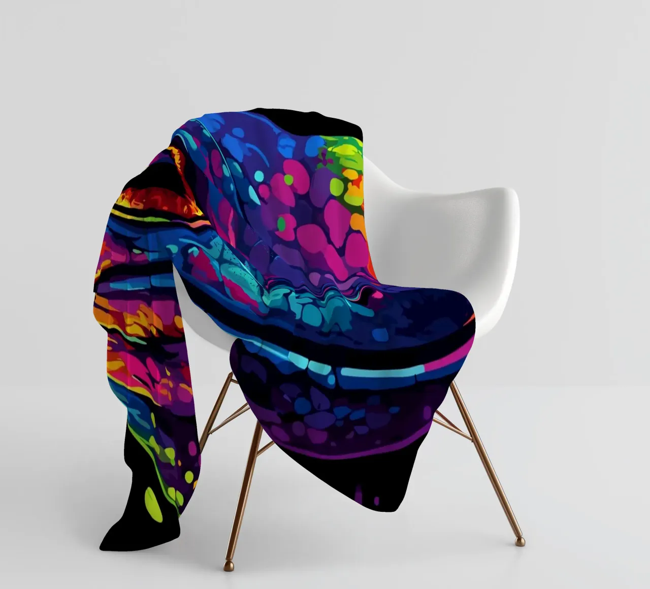 Geco variopinto con colori sgocciolanti coperta in pile da pixelbull - medieval art and more
