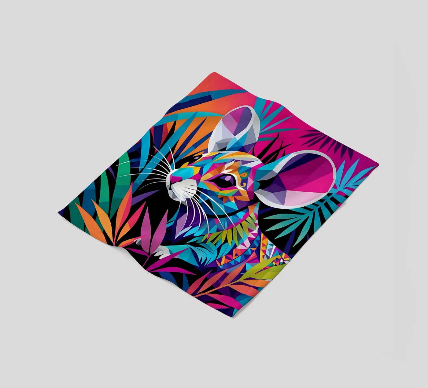 Mouse_style_E_1 fleece blanket by Tierisch bunt by LK