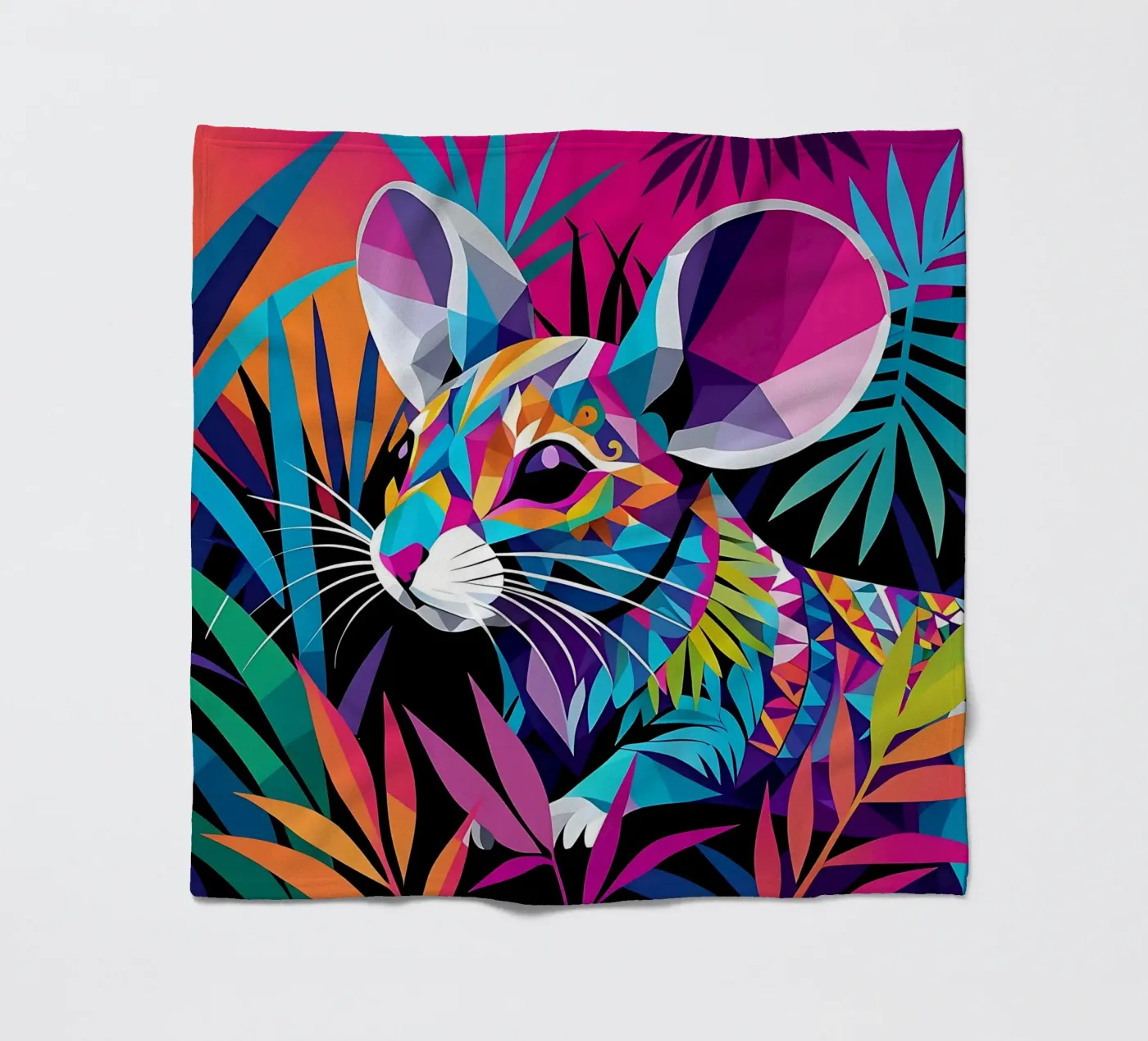 Mouse_style_E_1 fleece blanket by Tierisch bunt by LK