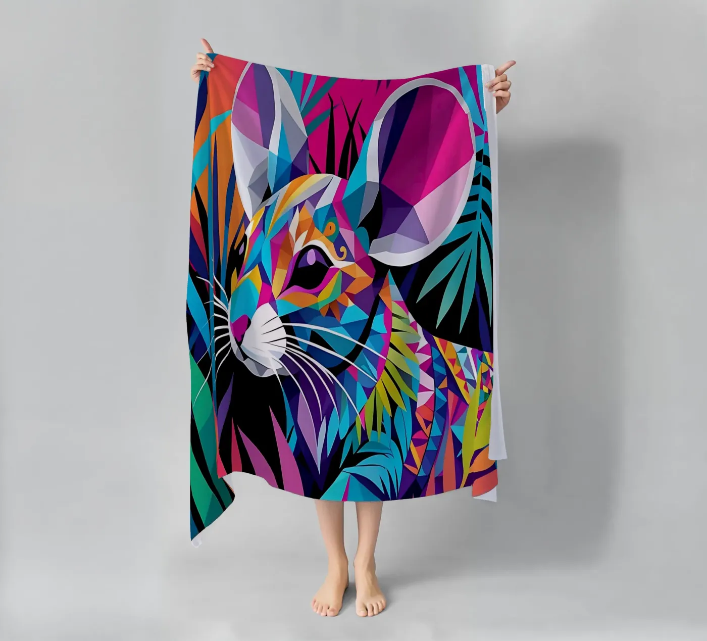 Maus_Stil_E_1 Strandtuch von Tierisch bunt by LK