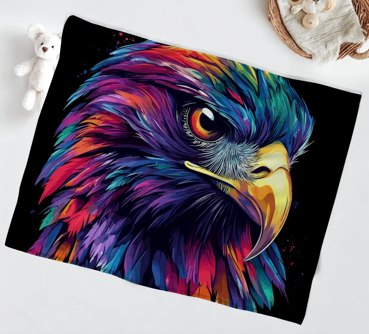 Lo sguardo maestoso del nibbio rosso coperta in pile da pixelbull - medieval art and more
