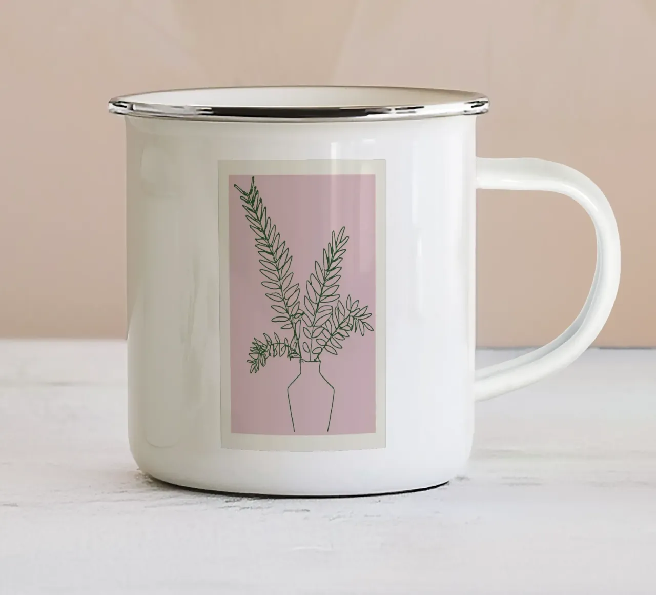 Fleur Simple No 07 enamel mug by treechild