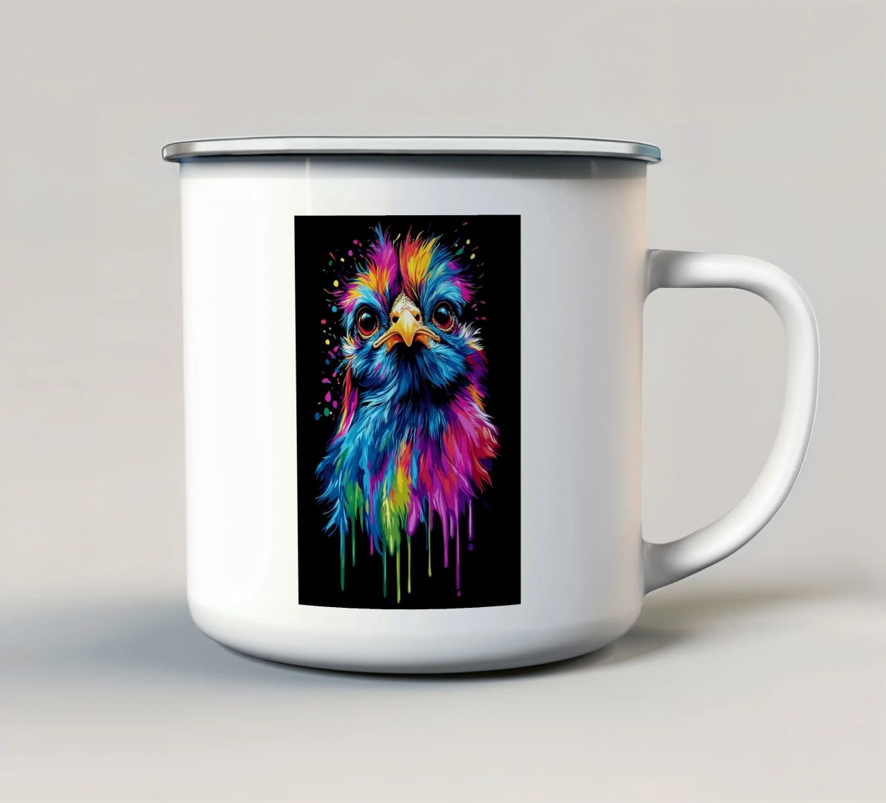 Vista colorata di una pernice tazza in smalto da pixelbull - medieval art and more