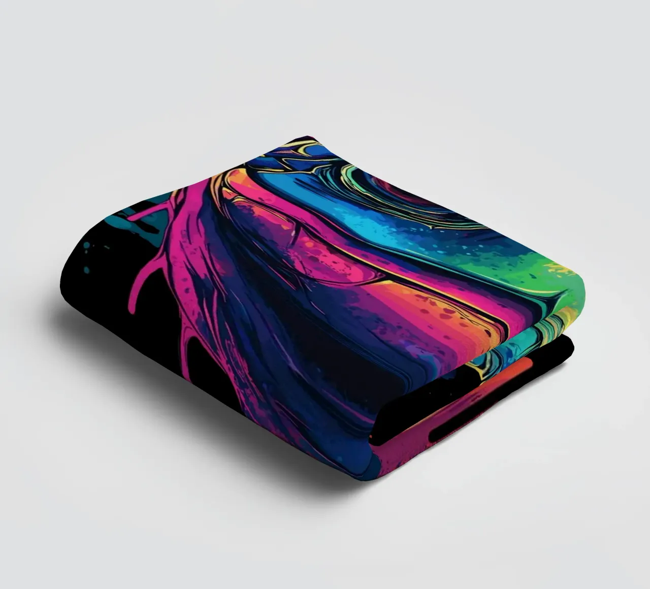 Colourful turtle head with splashes of paint towel by pixelbull - medieval art and more