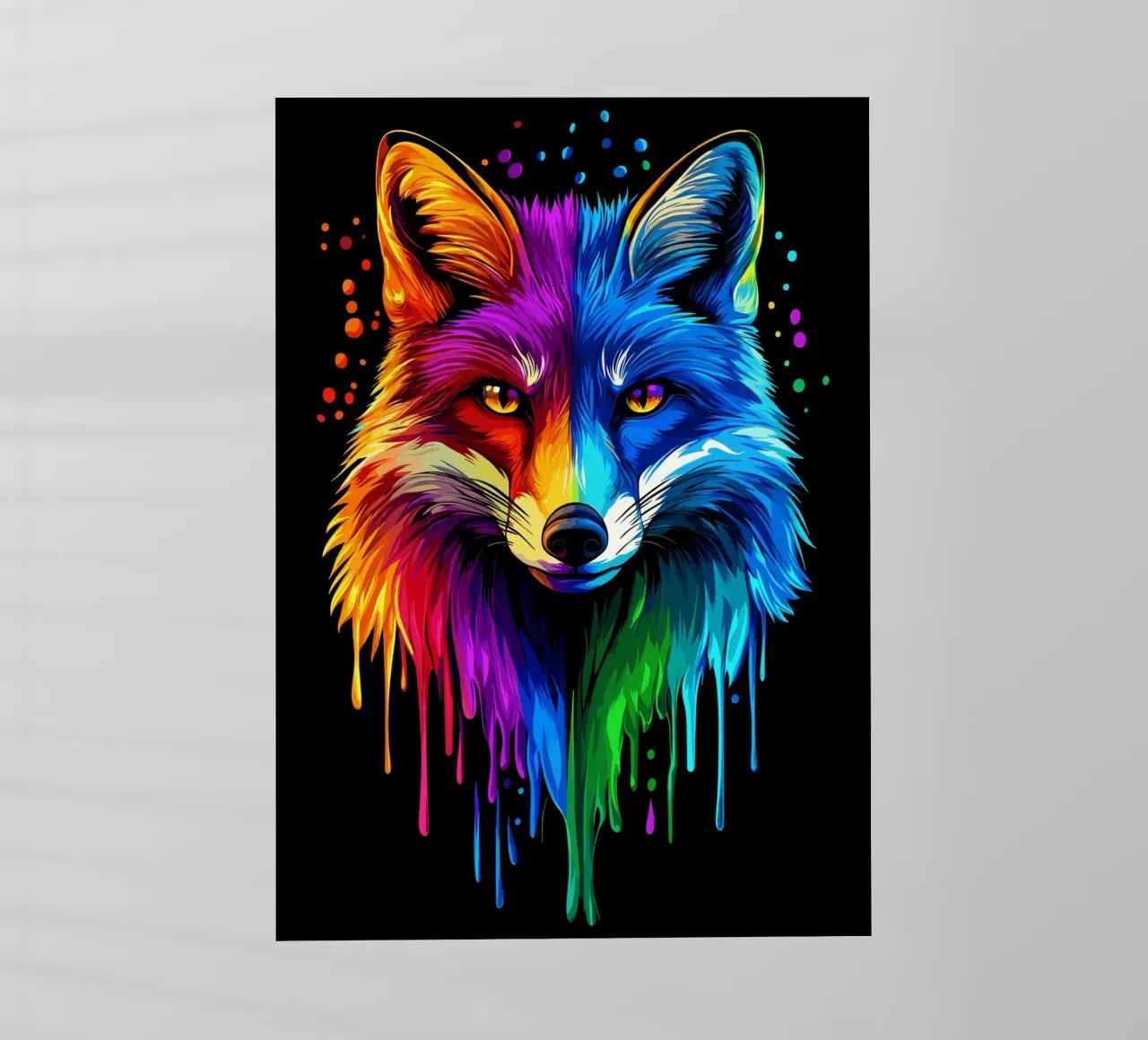 Volpe colorata con sfumatura di colore ed effetto gocciolante pellicola backlit da pixelbull - medieval art and more