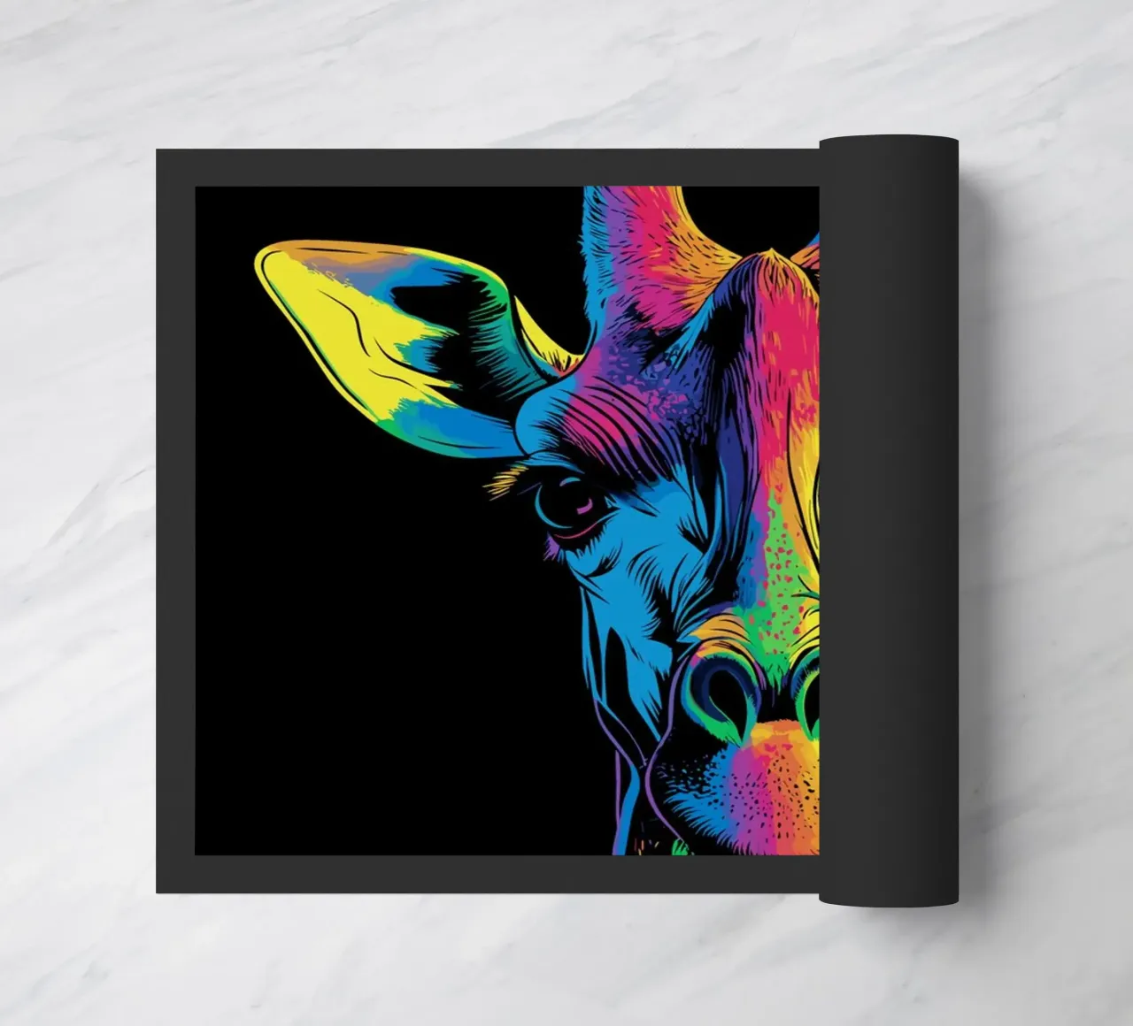 Effetto fusione colorata con ritratto di giraffa zerbino da pixelbull - medieval art and more