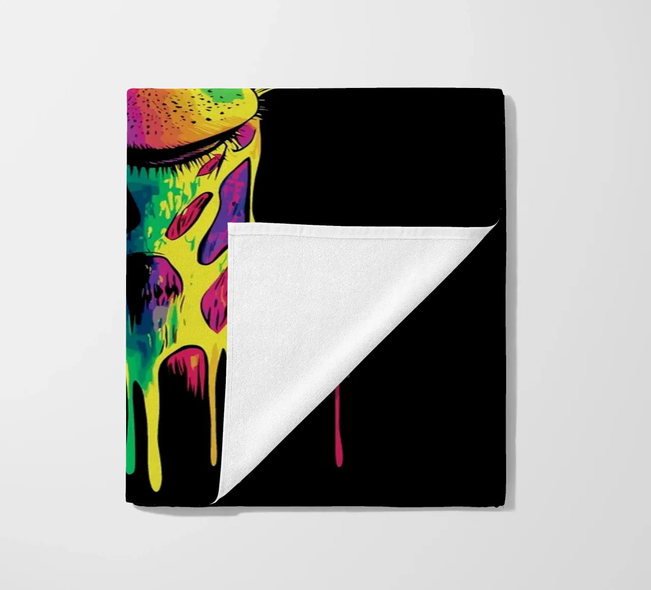 Effetto fusione colorata con ritratto di giraffa telo mare da pixelbull - medieval art and more