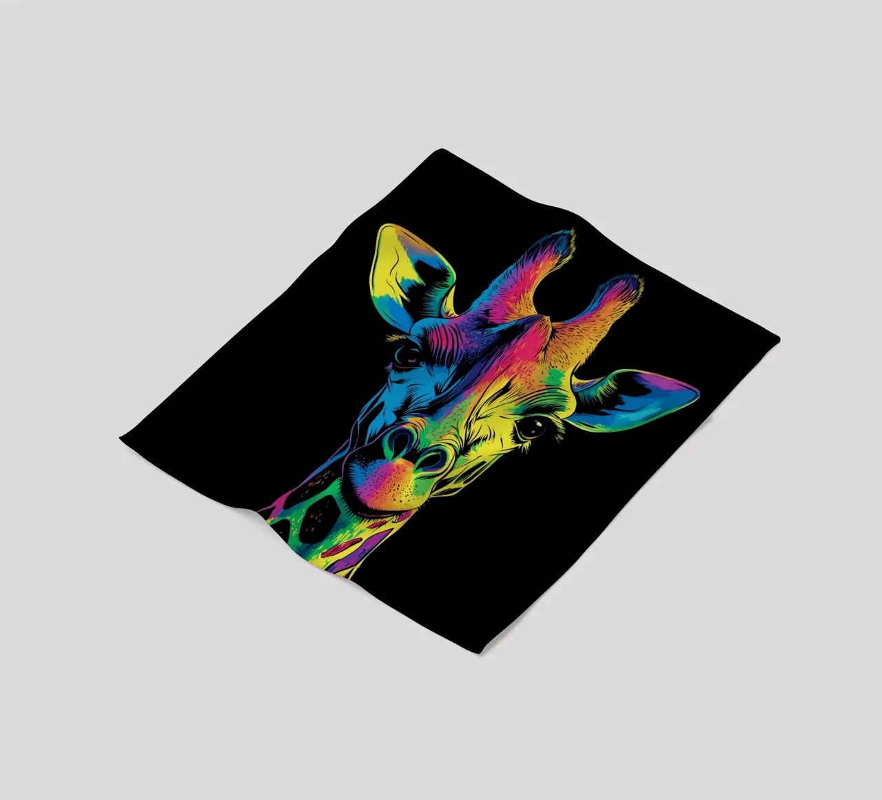Effetto fusione colorata con ritratto di giraffa coperta in pile da pixelbull - medieval art and more