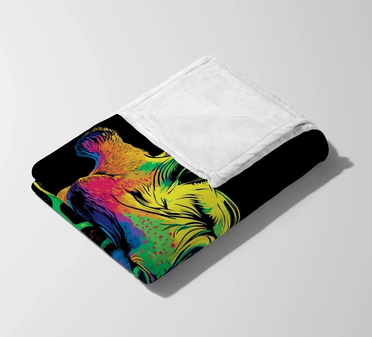Effetto fusione colorata con ritratto di giraffa coperta in pile da pixelbull - medieval art and more