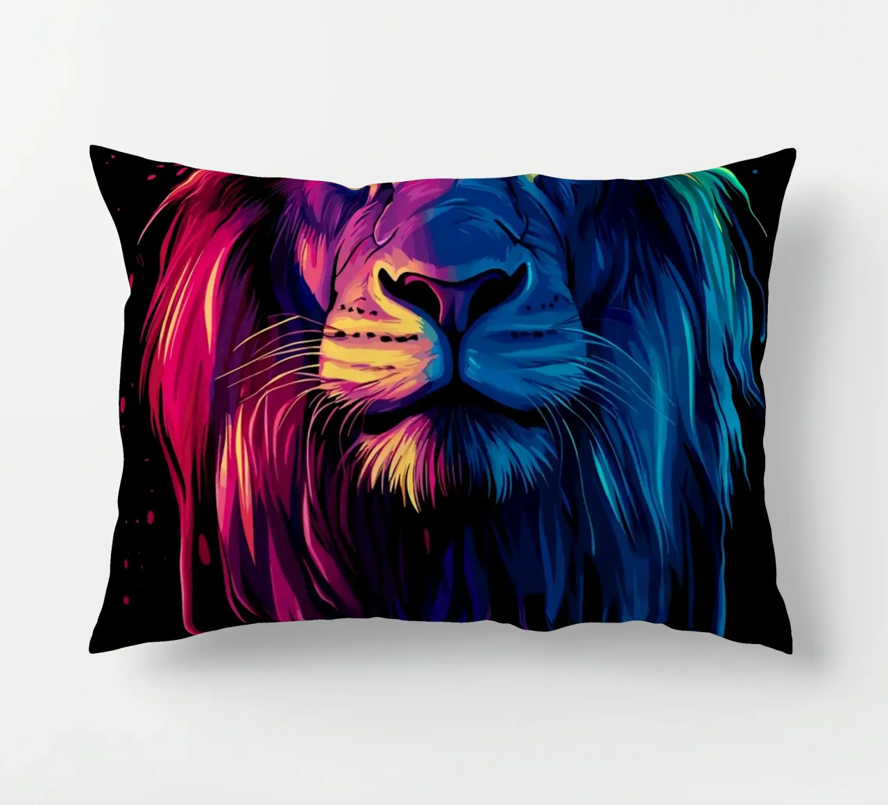 Maestoso leone con i colori dell'arcobaleno cuscino da pixelbull - medieval art and more
