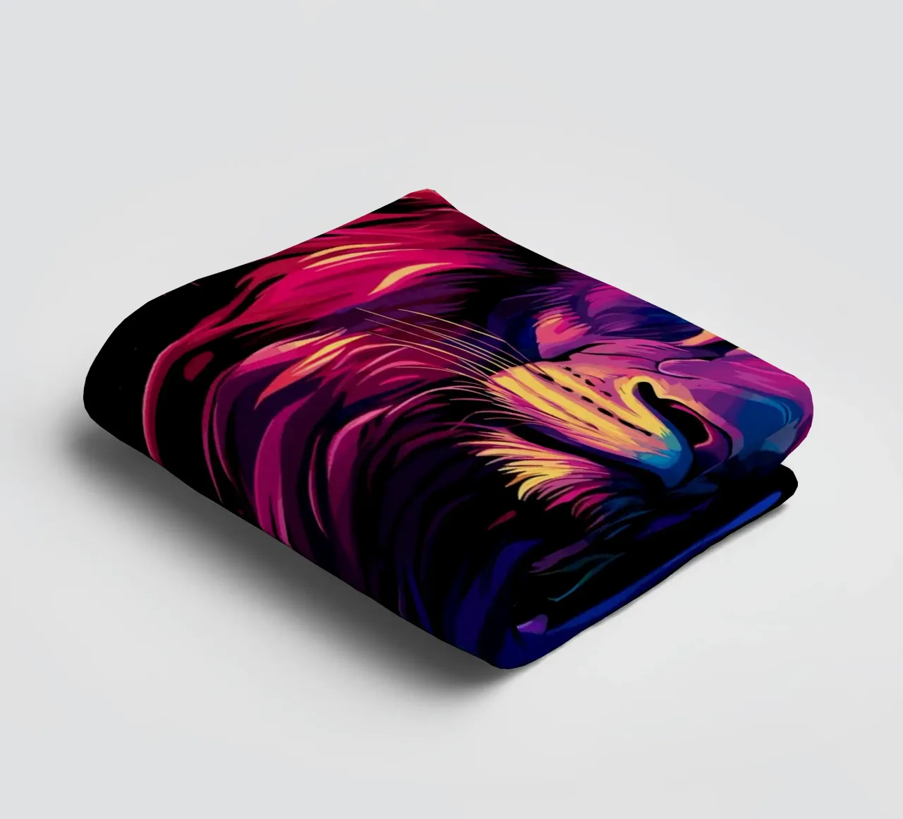 Maestoso leone con i colori dell'arcobaleno asciugamano da bagno da pixelbull - medieval art and more