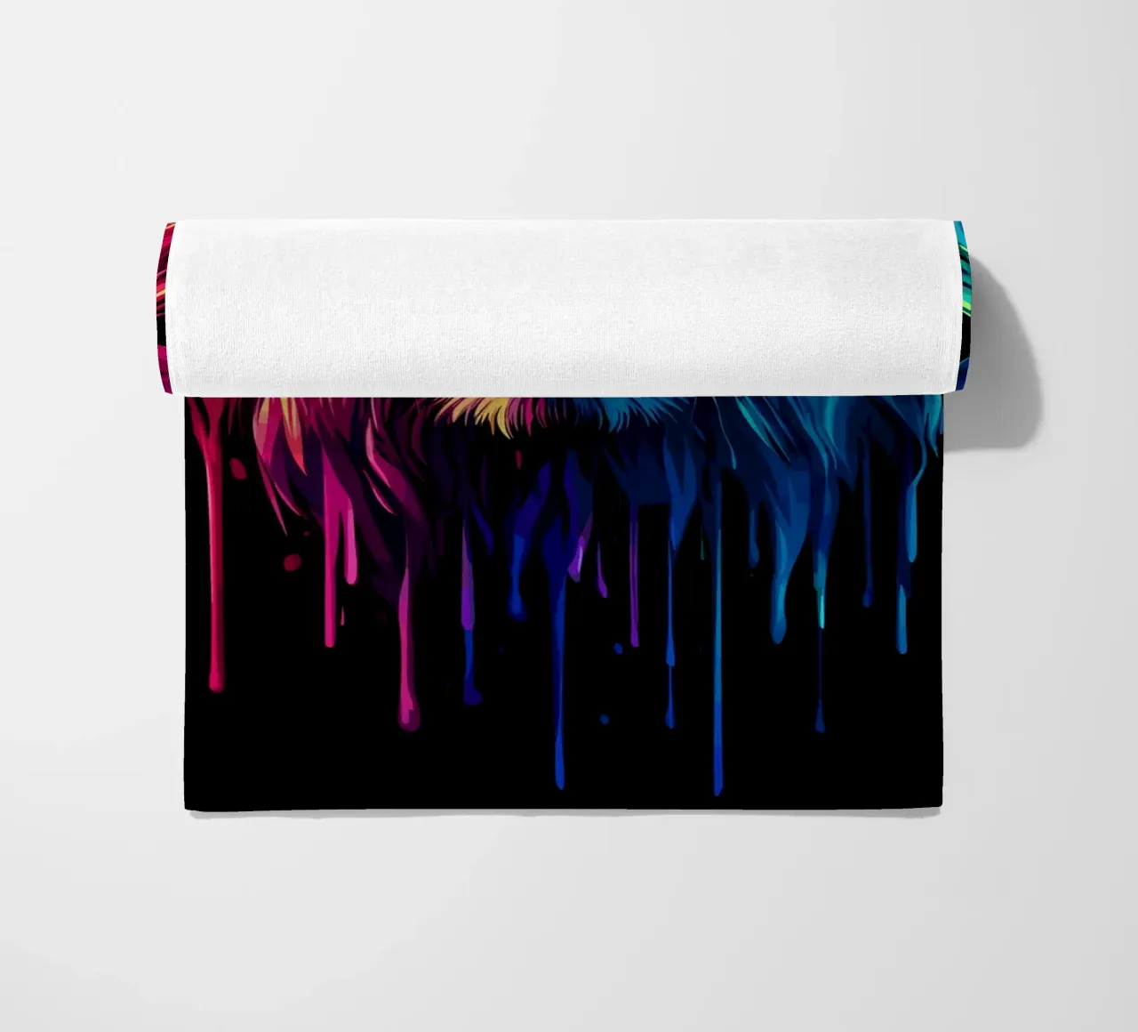 Maestoso leone con i colori dell'arcobaleno telo mare da pixelbull - medieval art and more
