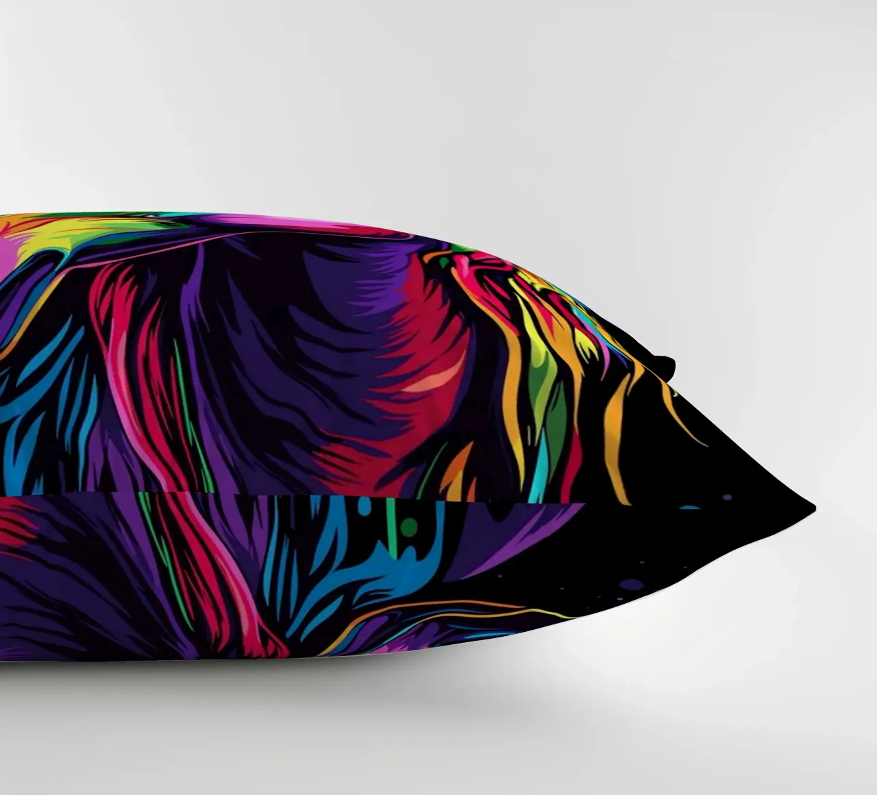 Ritratto di cavallo colorato con colori fluidi cuscino da pixelbull - medieval art and more