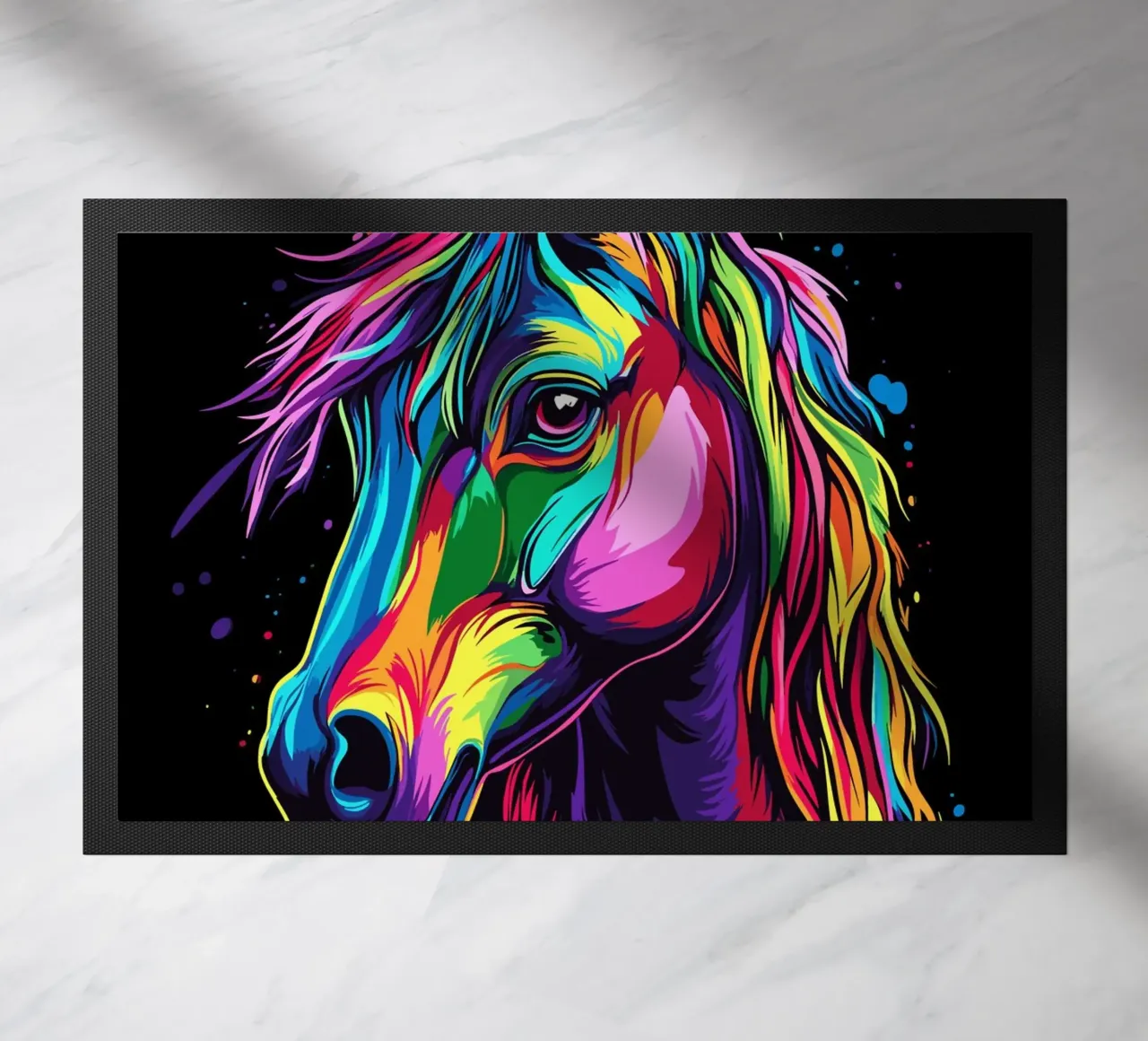 Ritratto di cavallo colorato con colori fluidi zerbino da pixelbull - medieval art and more