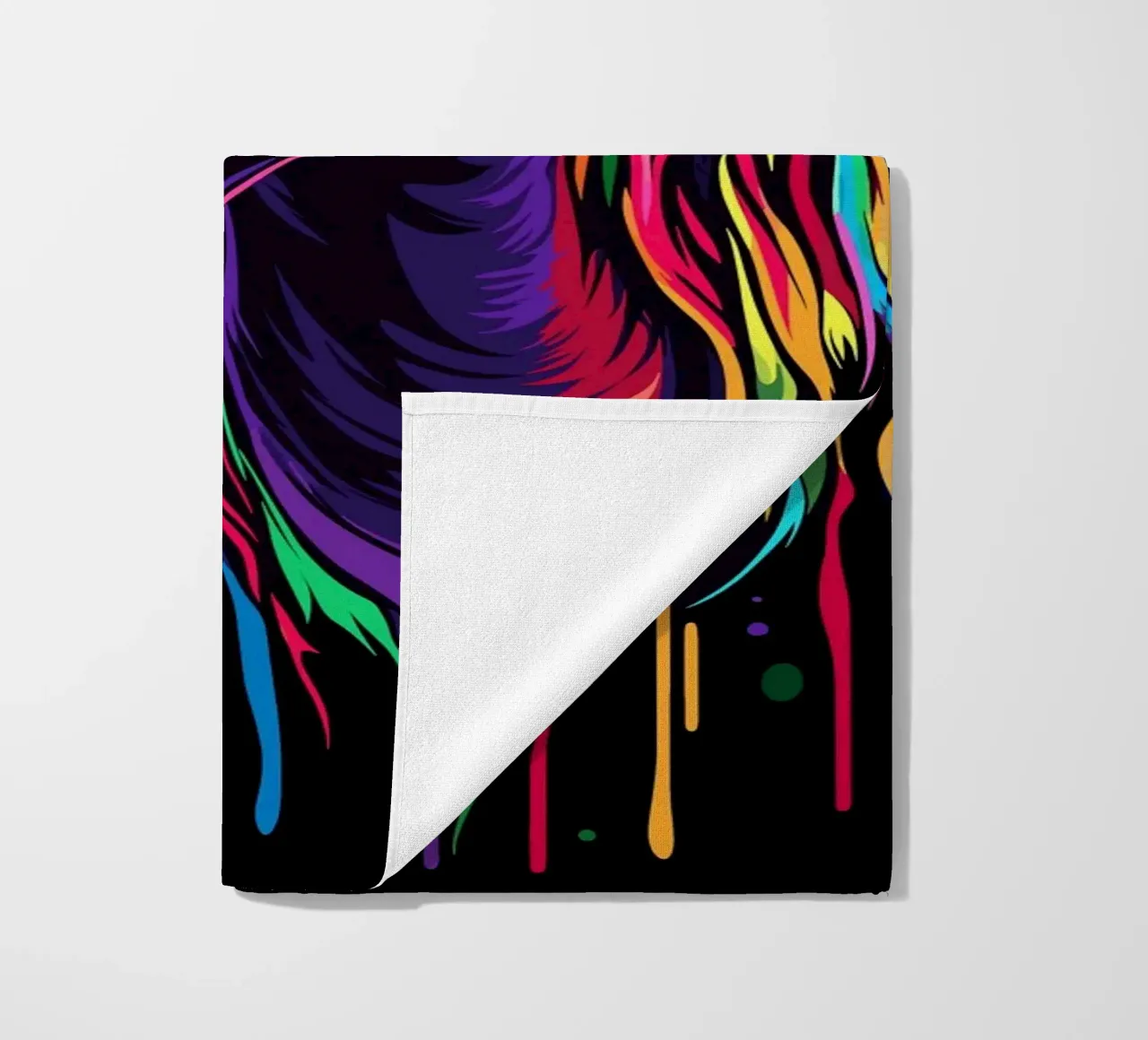 Ritratto di cavallo colorato con colori fluidi telo mare da pixelbull - medieval art and more