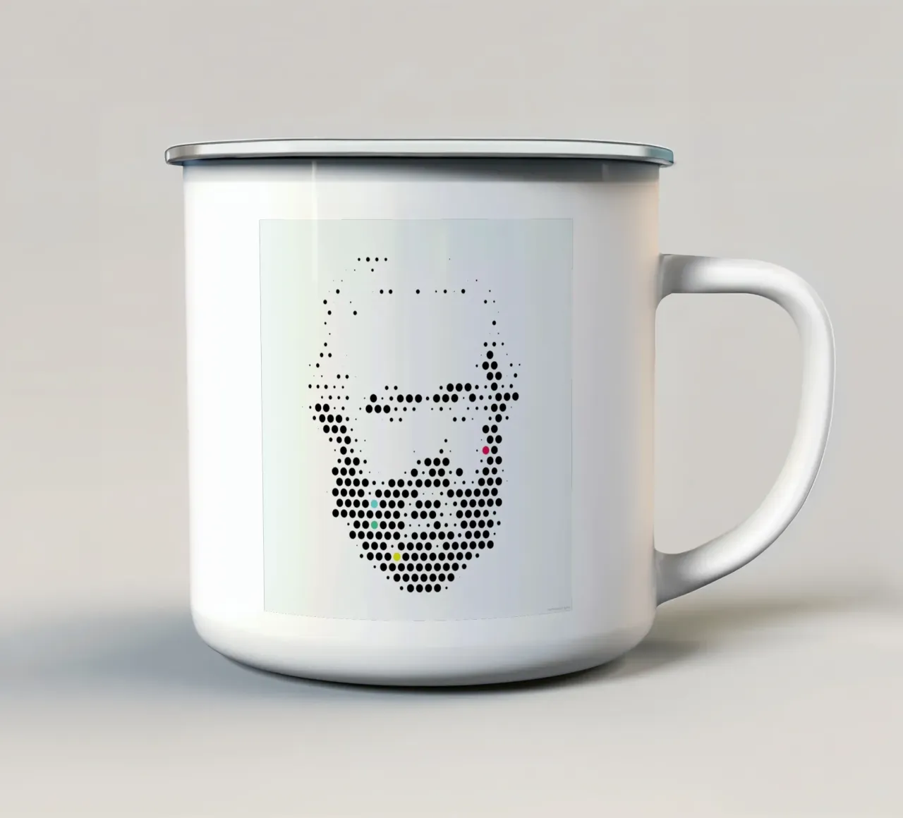 Karl Marx in Dots enamel mug by The Sound of Applause