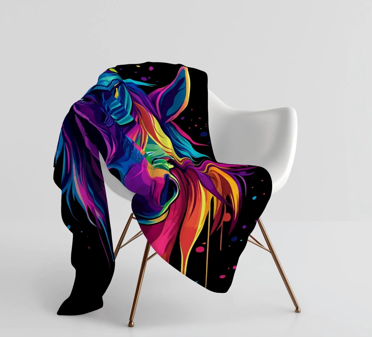 Ritratto di cavallo colorato con sfumatura di colore coperta in pile da pixelbull - medieval art and more