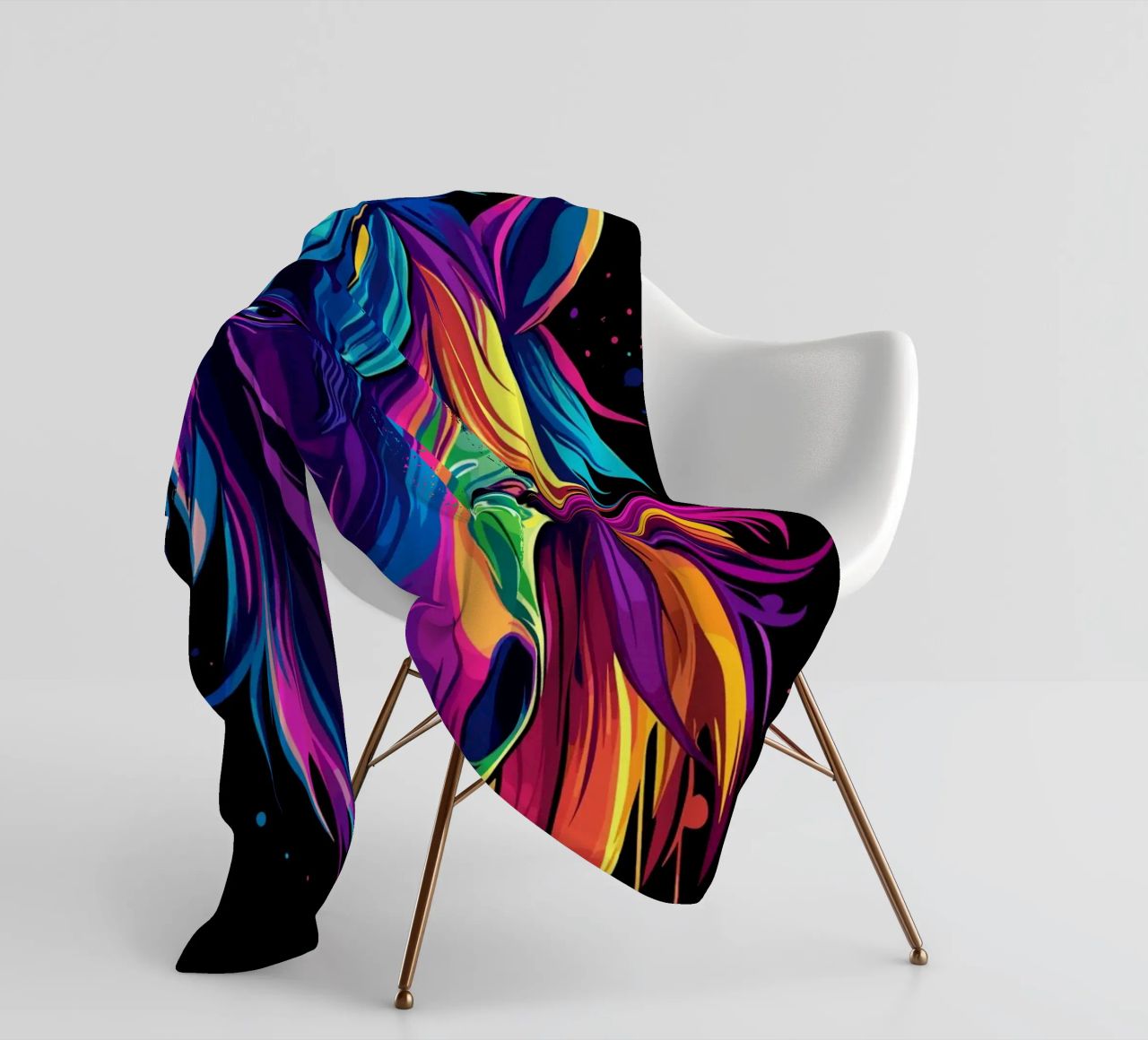 Ritratto di cavallo colorato con sfumatura di colore coperta in pile da pixelbull - medieval art and more