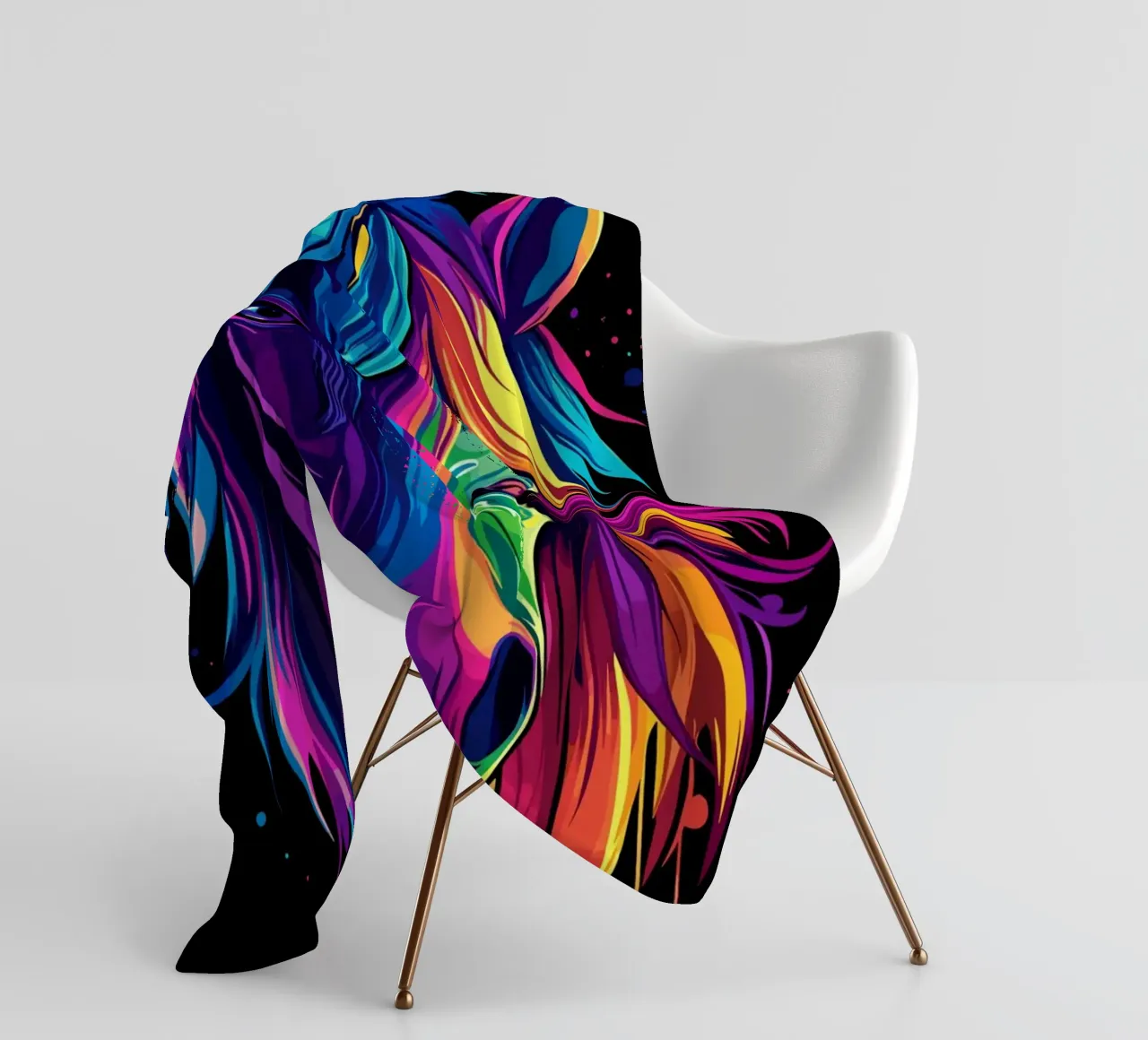 Ritratto di cavallo colorato con sfumatura di colore coperta in pile da pixelbull - medieval art and more