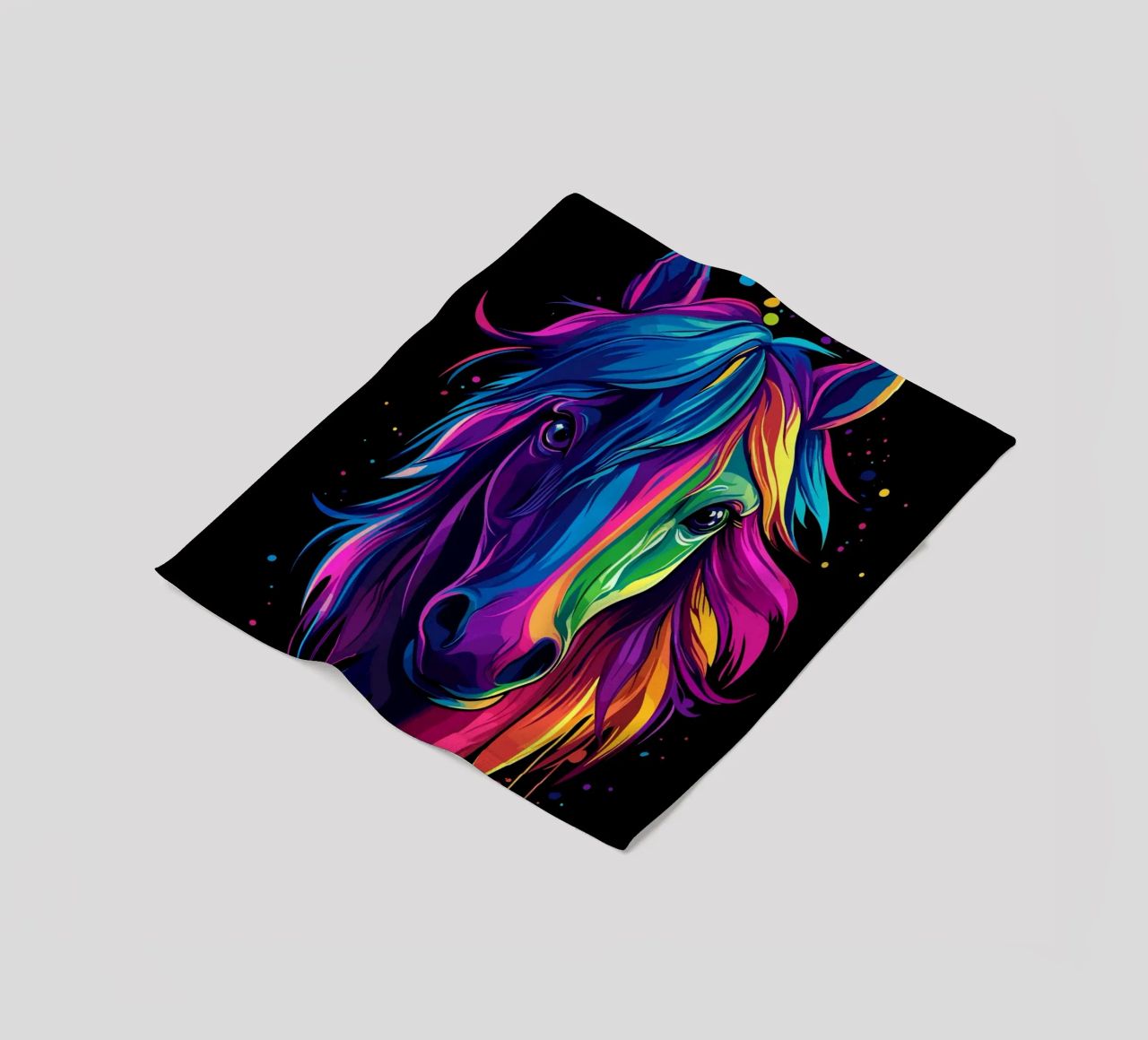 Ritratto di cavallo colorato con sfumatura di colore coperta in pile da pixelbull - medieval art and more