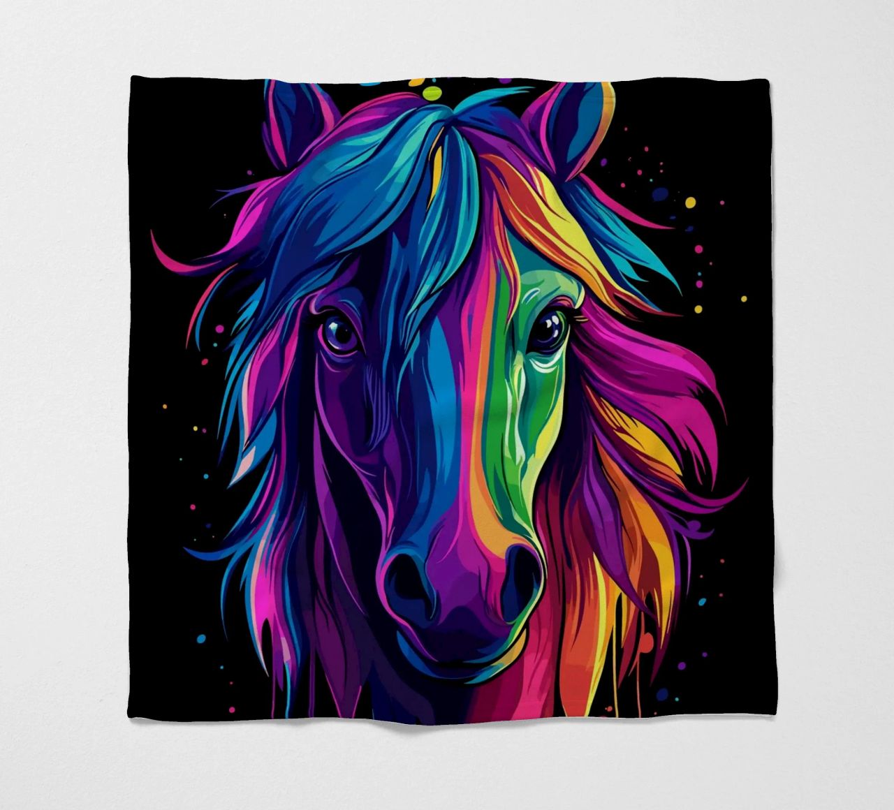 Ritratto di cavallo colorato con sfumatura di colore coperta in pile da pixelbull - medieval art and more