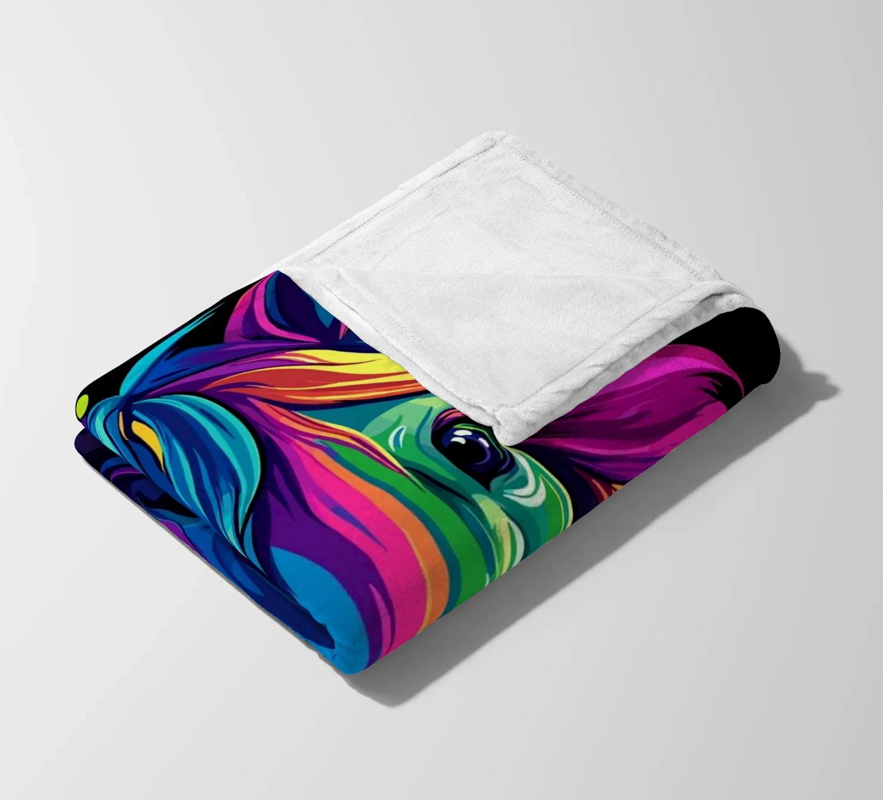 Ritratto di cavallo colorato con sfumatura di colore coperta in pile da pixelbull - medieval art and more
