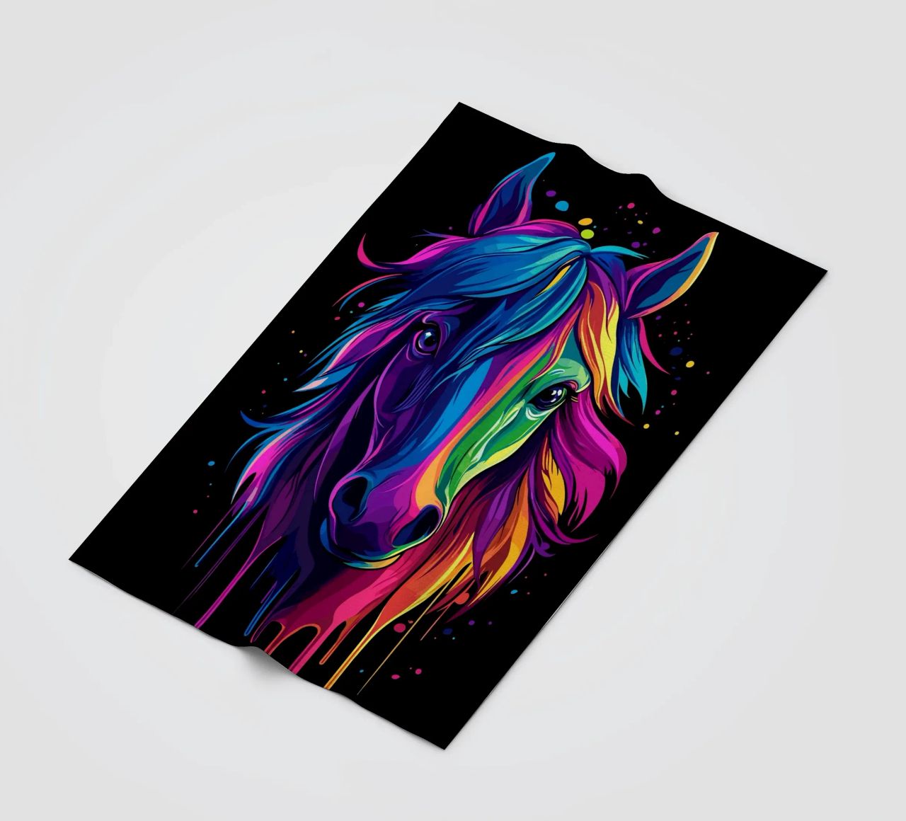 Ritratto di cavallo colorato con sfumatura di colore coperta in pile da pixelbull - medieval art and more