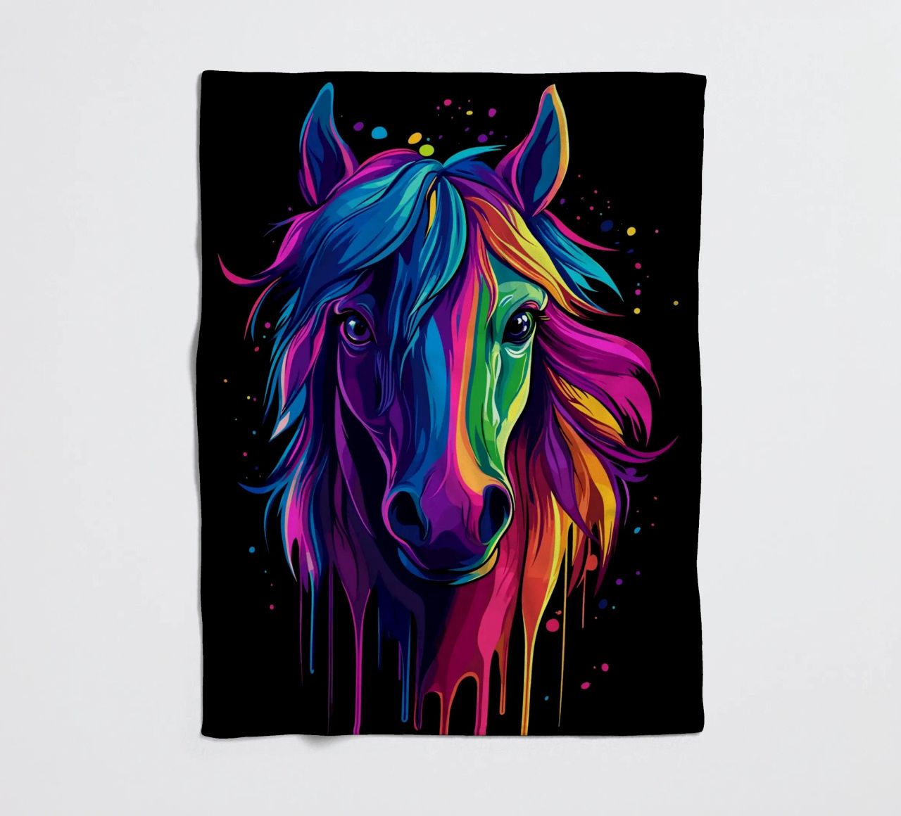 Ritratto di cavallo colorato con sfumatura di colore coperta in pile da pixelbull - medieval art and more