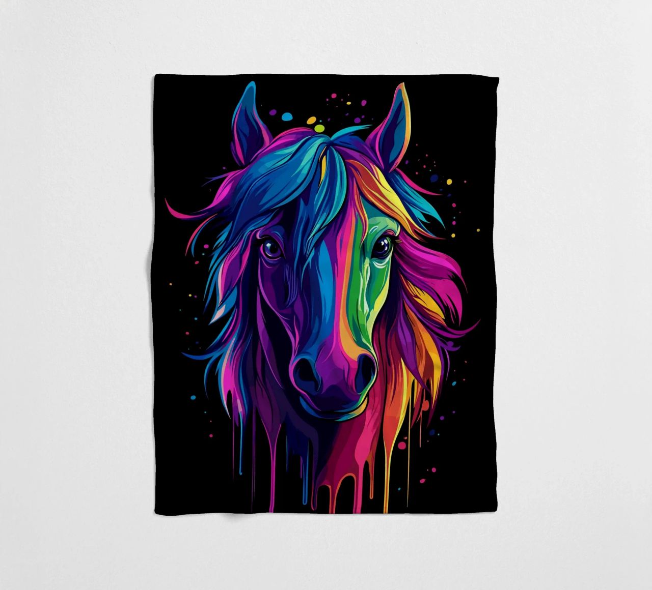 Ritratto di cavallo colorato con sfumatura di colore coperta in pile da pixelbull - medieval art and more