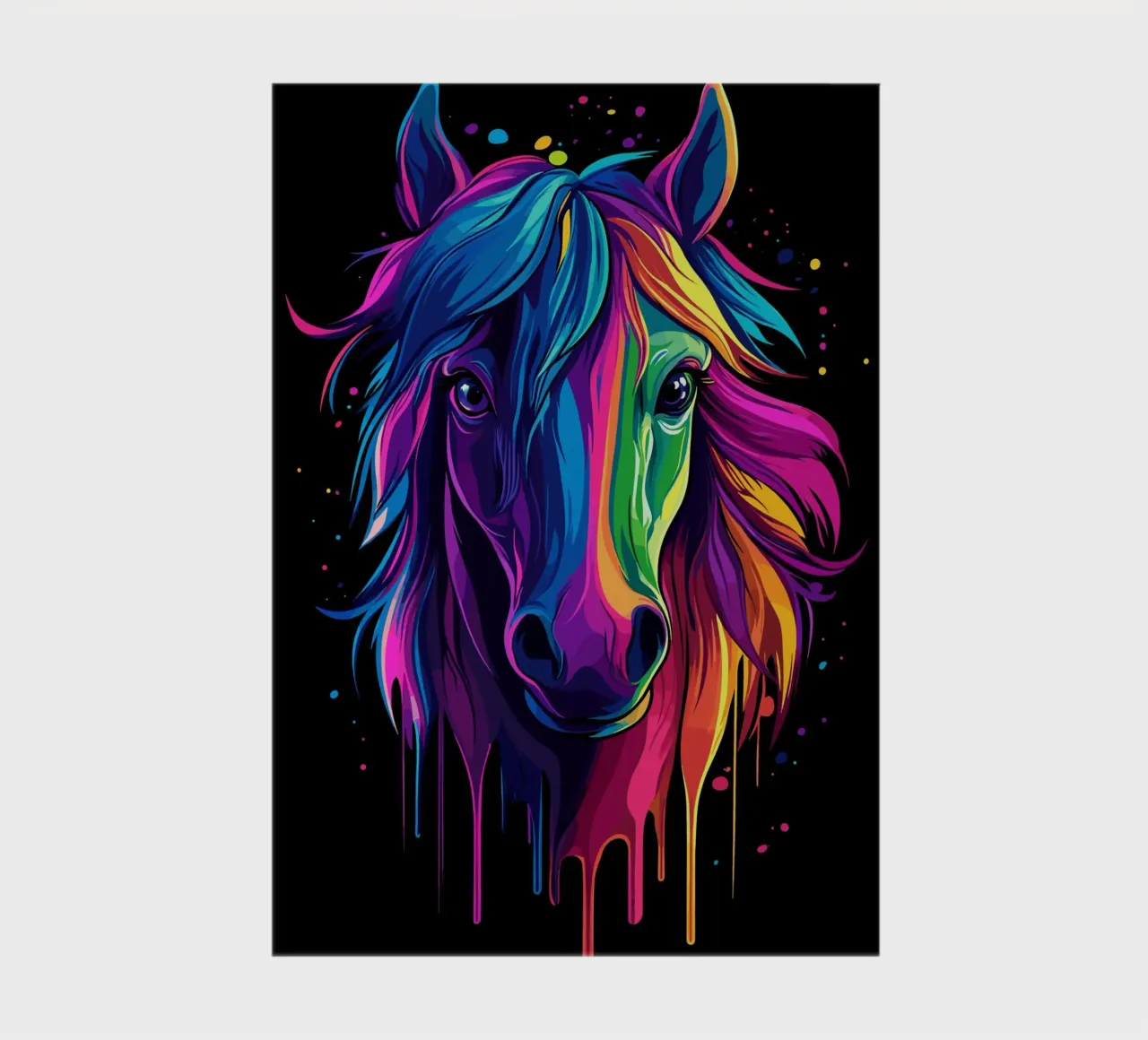 Colourful horse portrait with colour gradient notebook by pixelbull - medieval art and more