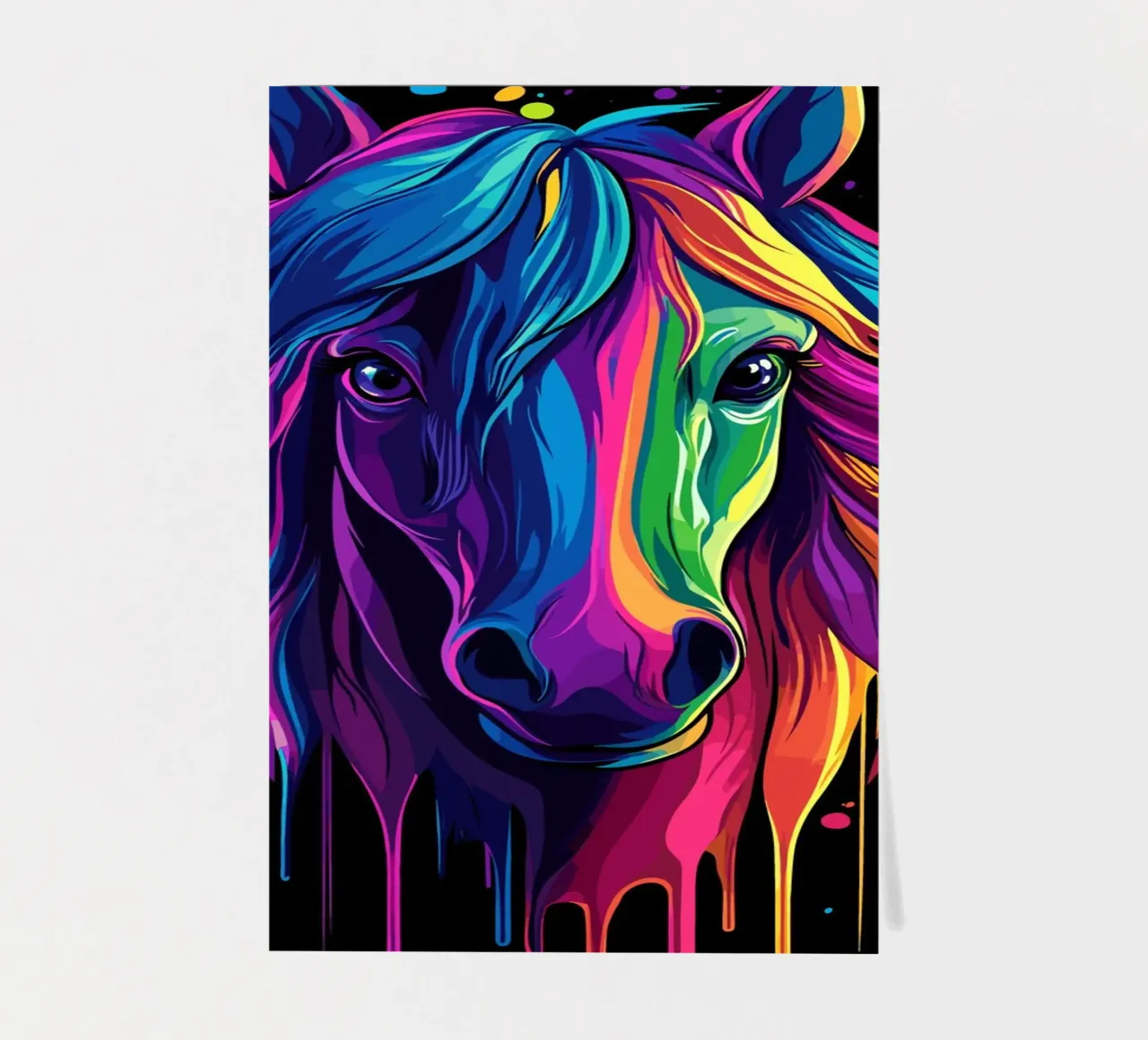 Colourful horse portrait with colour gradient sticker sheet by pixelbull - medieval art and more