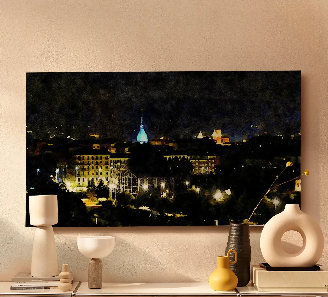 Torino di notte alluminio dibond da Massimo Frascogna