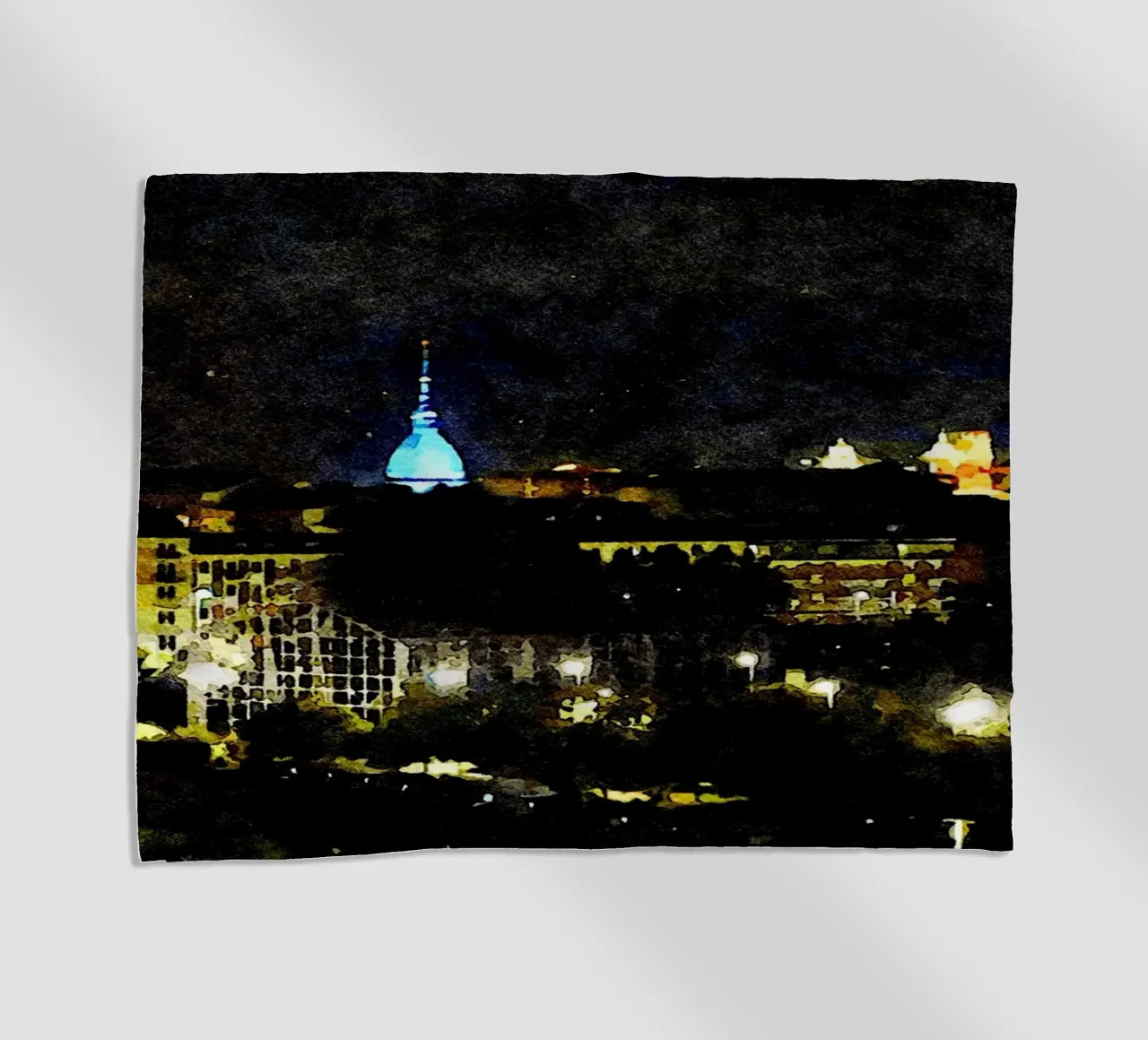Torino di notte telo mare da Massimo Frascogna