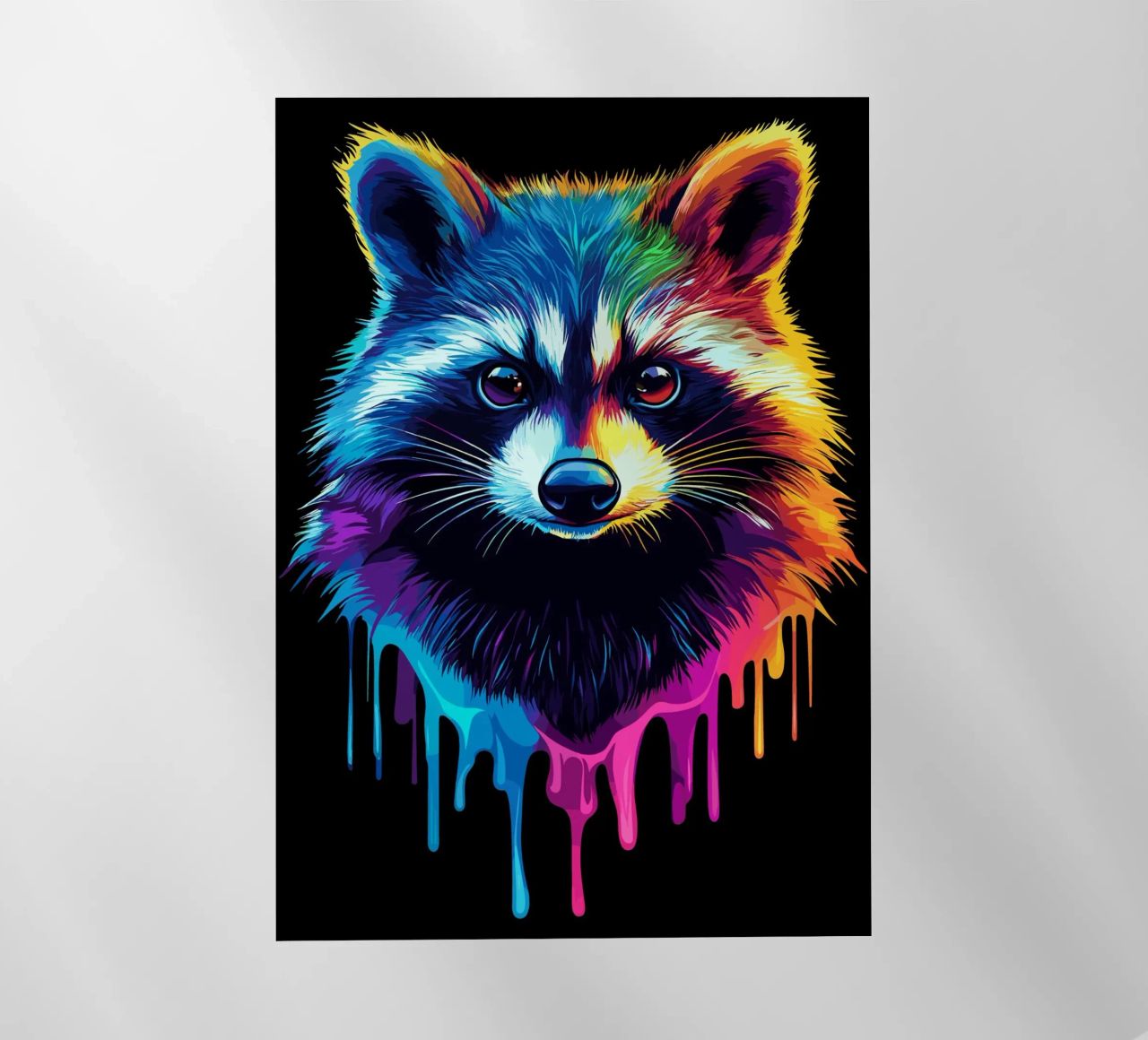 Procione nei colori dell'arcobaleno con sfumatura di colore pellicola backlit da pixelbull - medieval art and more