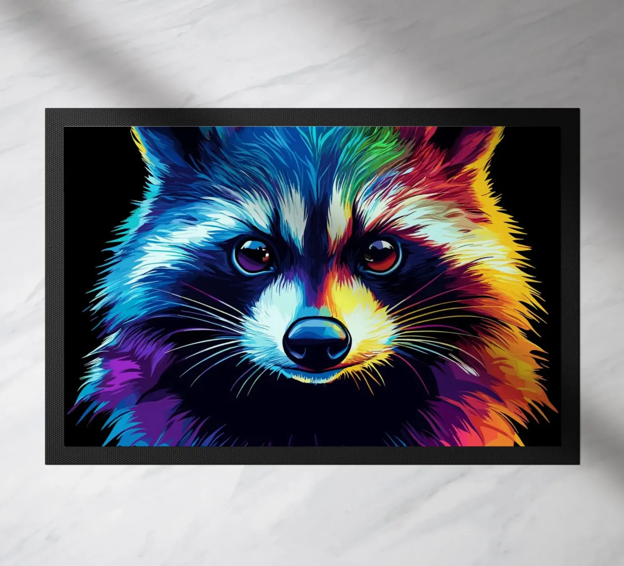 Procione nei colori dell'arcobaleno con sfumatura di colore zerbino da pixelbull - medieval art and more