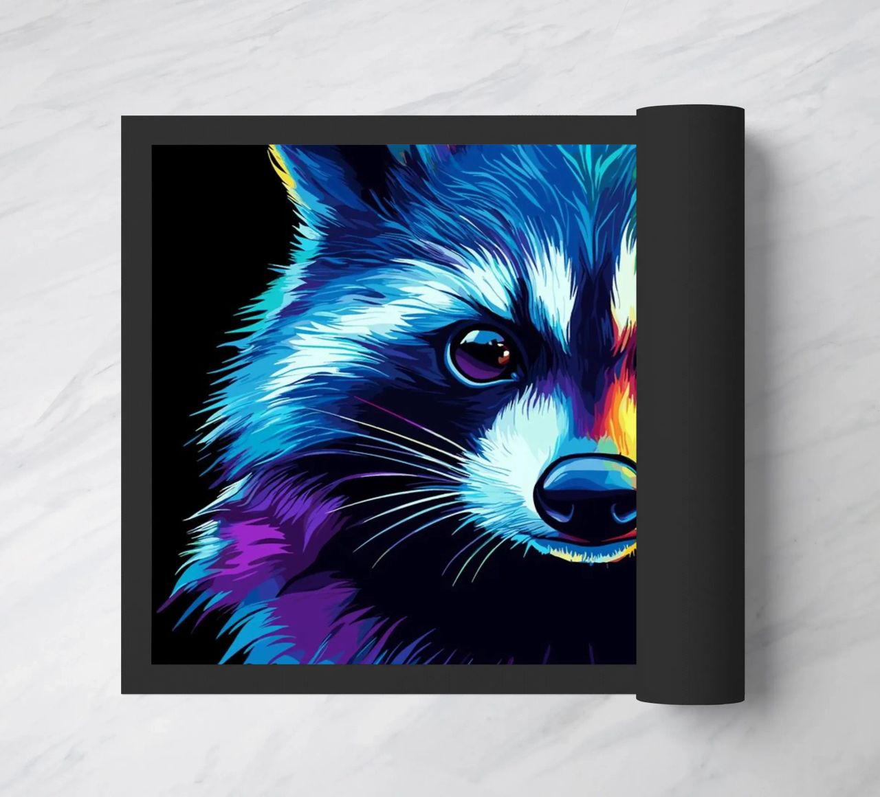 Procione nei colori dell'arcobaleno con sfumatura di colore zerbino da pixelbull - medieval art and more