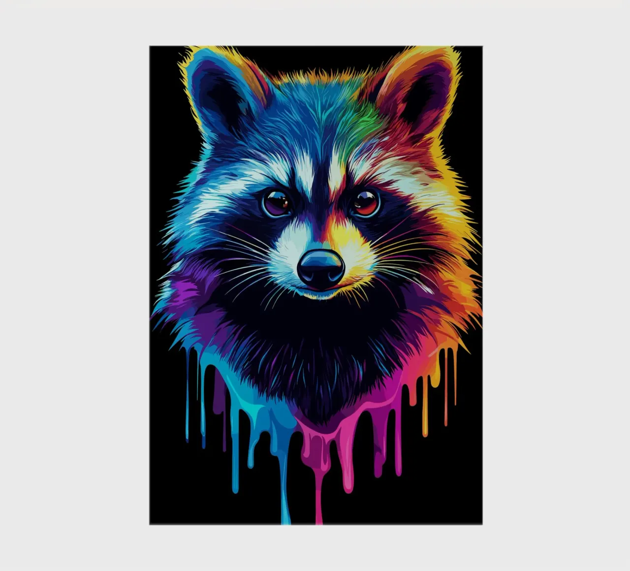 Raccoon in rainbow colours with colour gradient notebook by pixelbull - medieval art and more