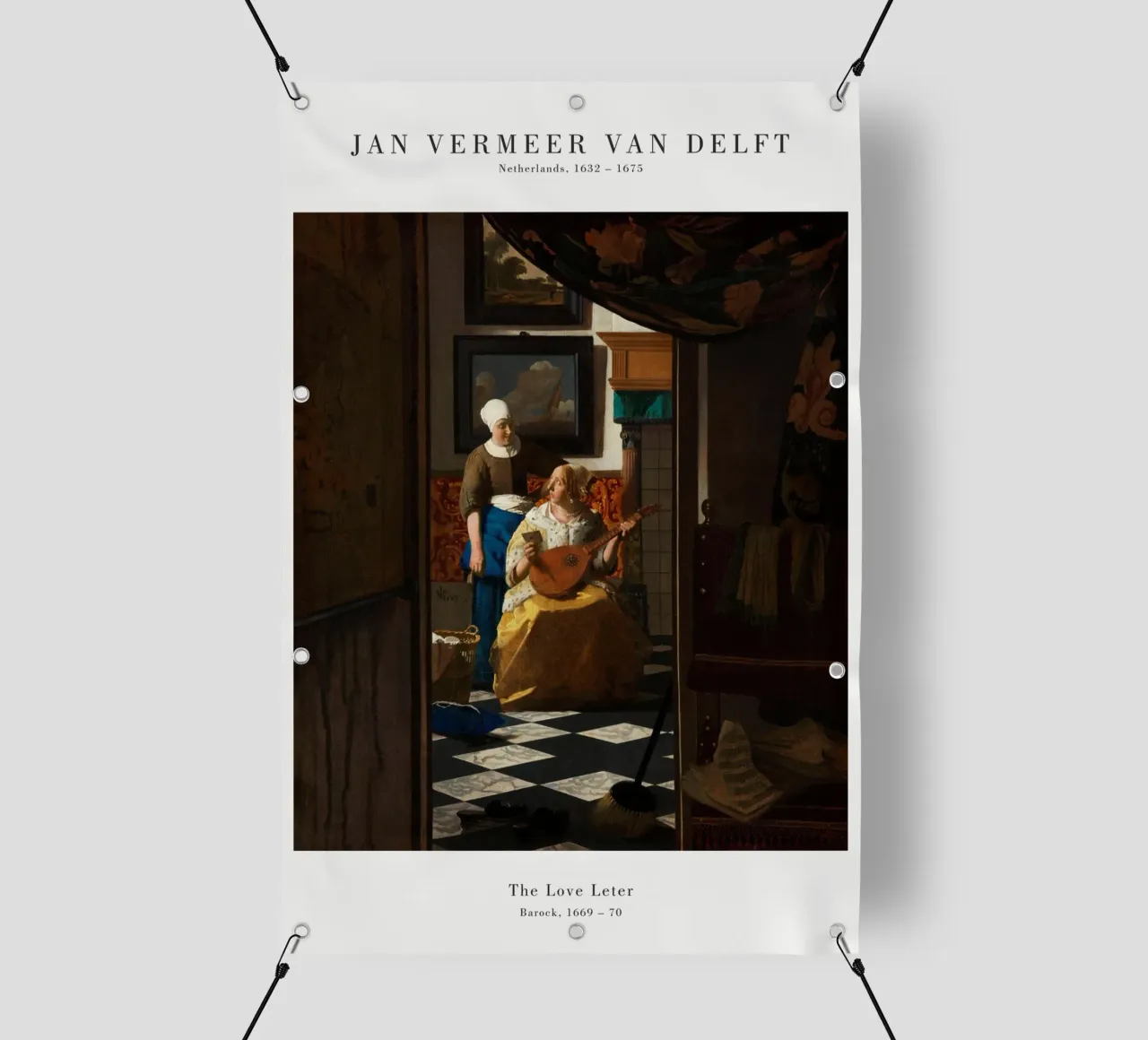 Jan Vermeer - La lettera d'amore telo in pvc da Old Masters