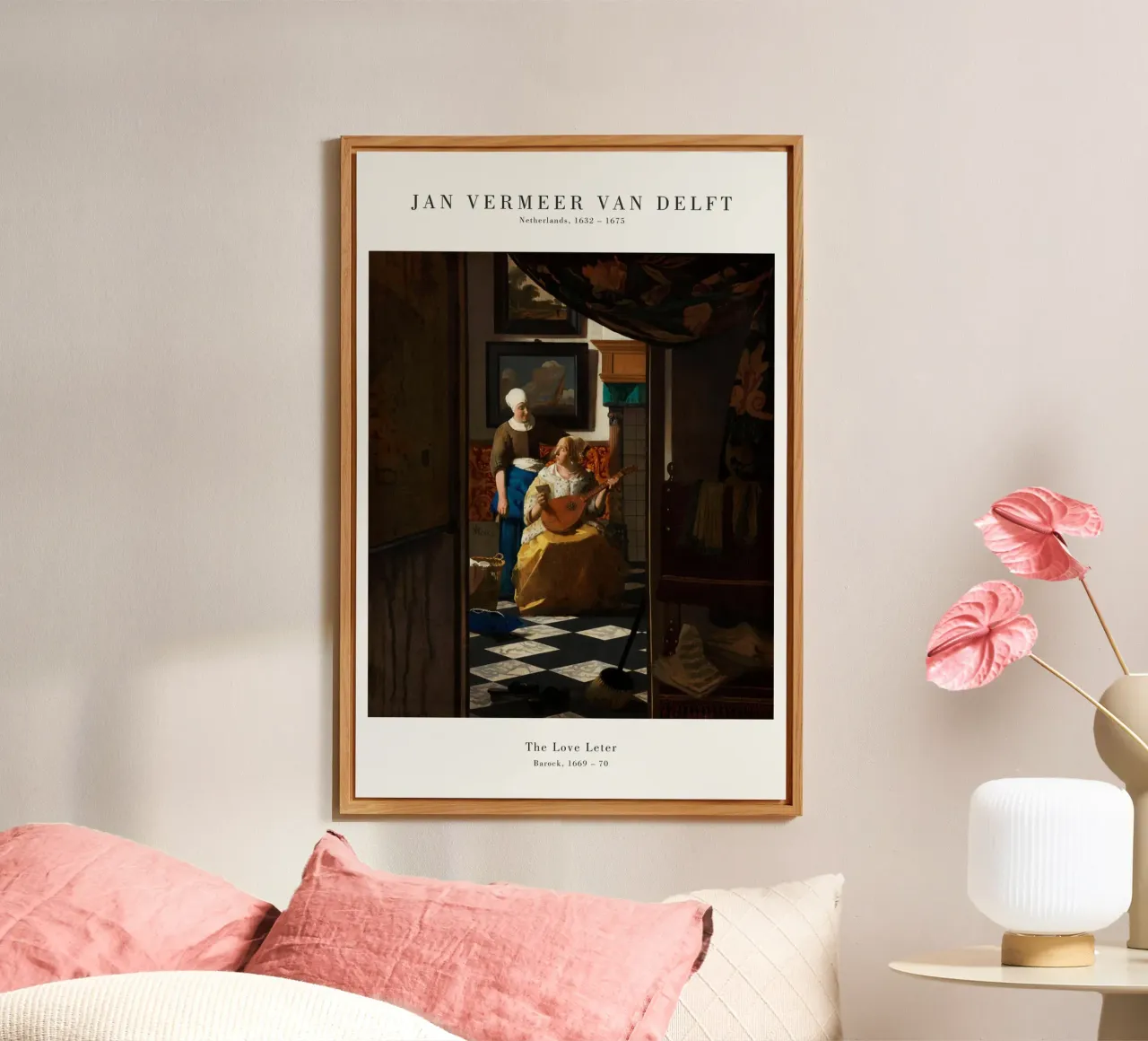 Jan Vermeer - La lettera d'amore alluminio dibond da Old Masters
