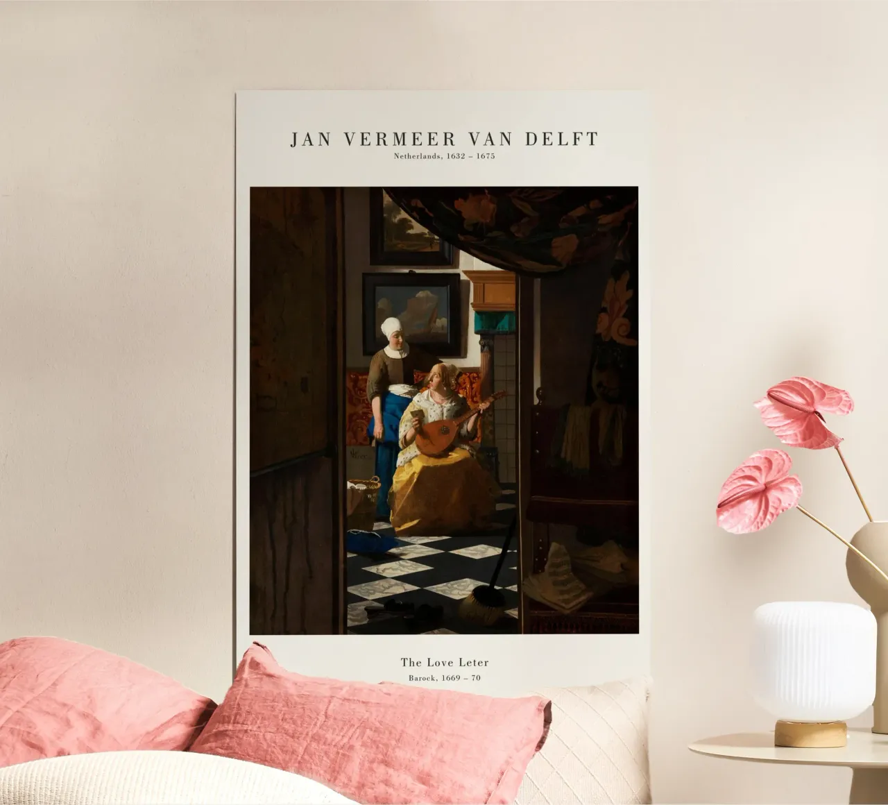 Jan Vermeer - La lettera d'amore carta hahnemühle da Old Masters