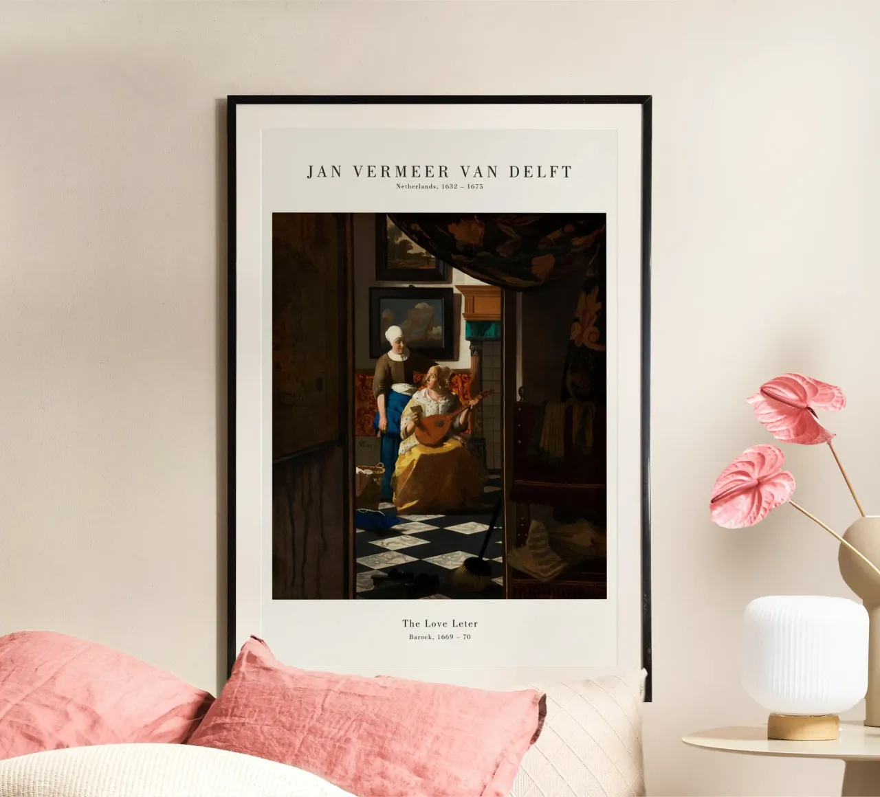 Jan Vermeer - La lettera d'amore carta hahnemühle da Old Masters