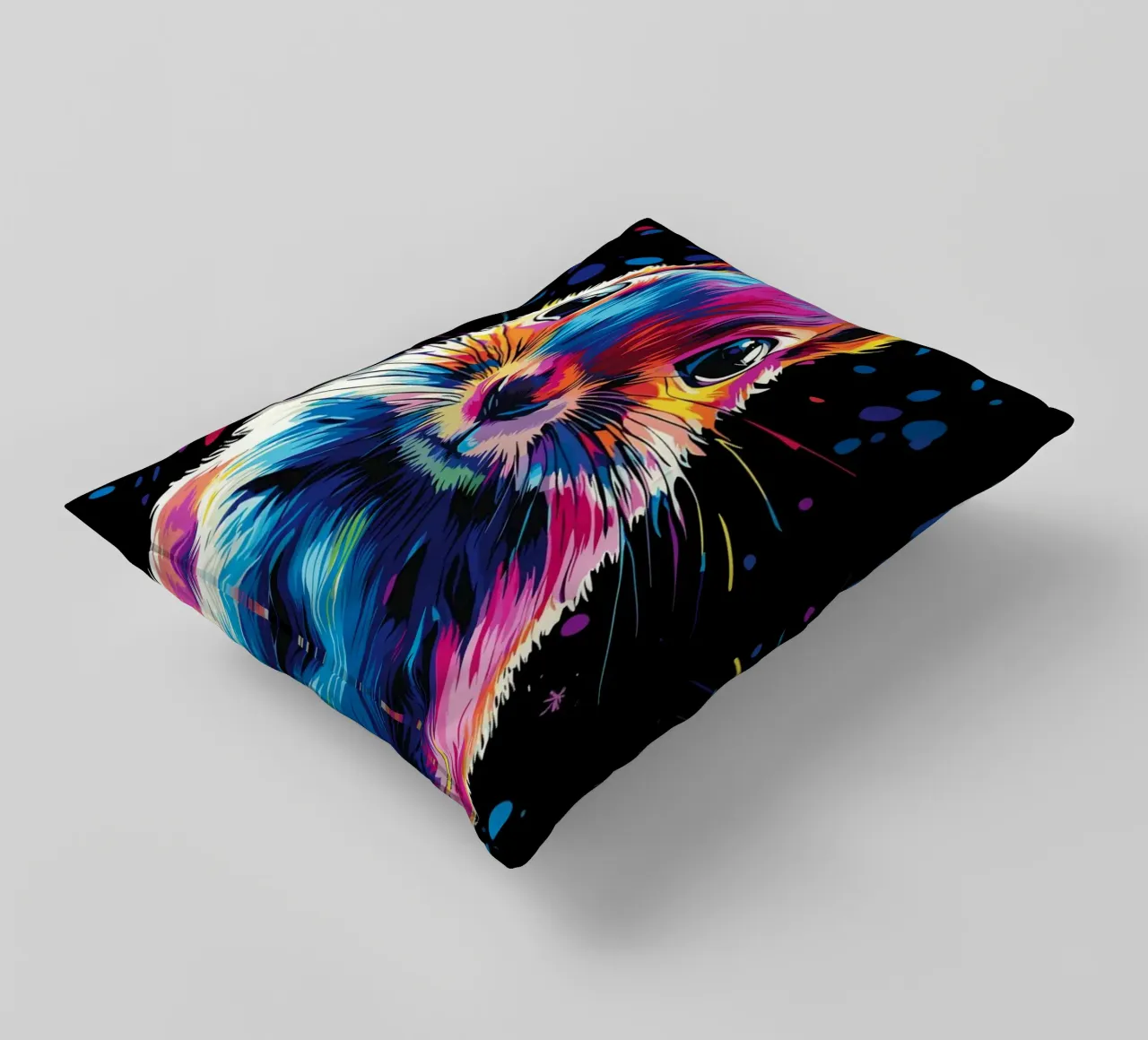 Colourful squirrel with colour gradient effect decorative cushion by pixelbull - medieval art and more